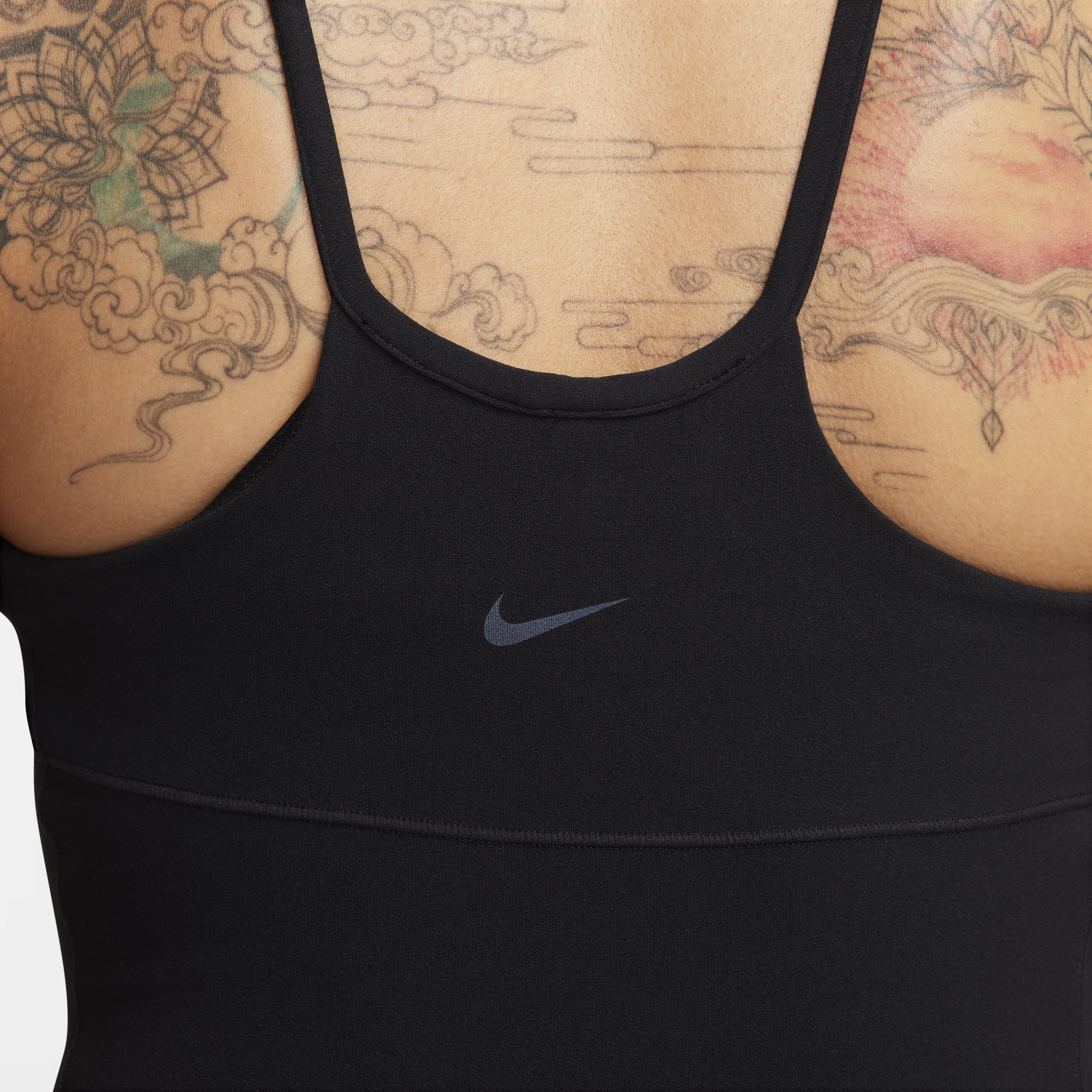 Nike Zenvy Dri-FIT lange bodysuit met wijde pijpen voor dames Zwart