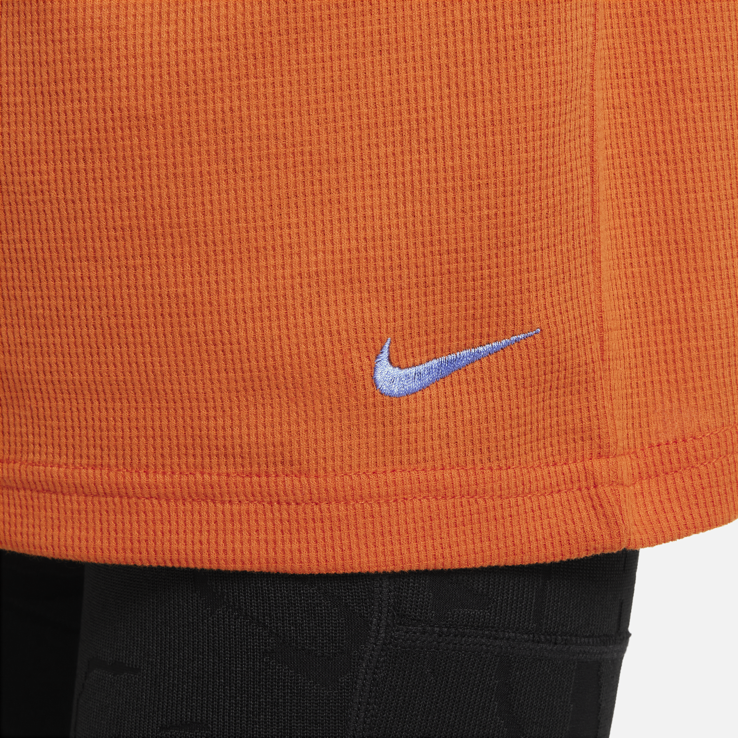 Nike ACG ruimvallende top van materiaal met wafelpatroon met lange mouwen voor kids Oranje