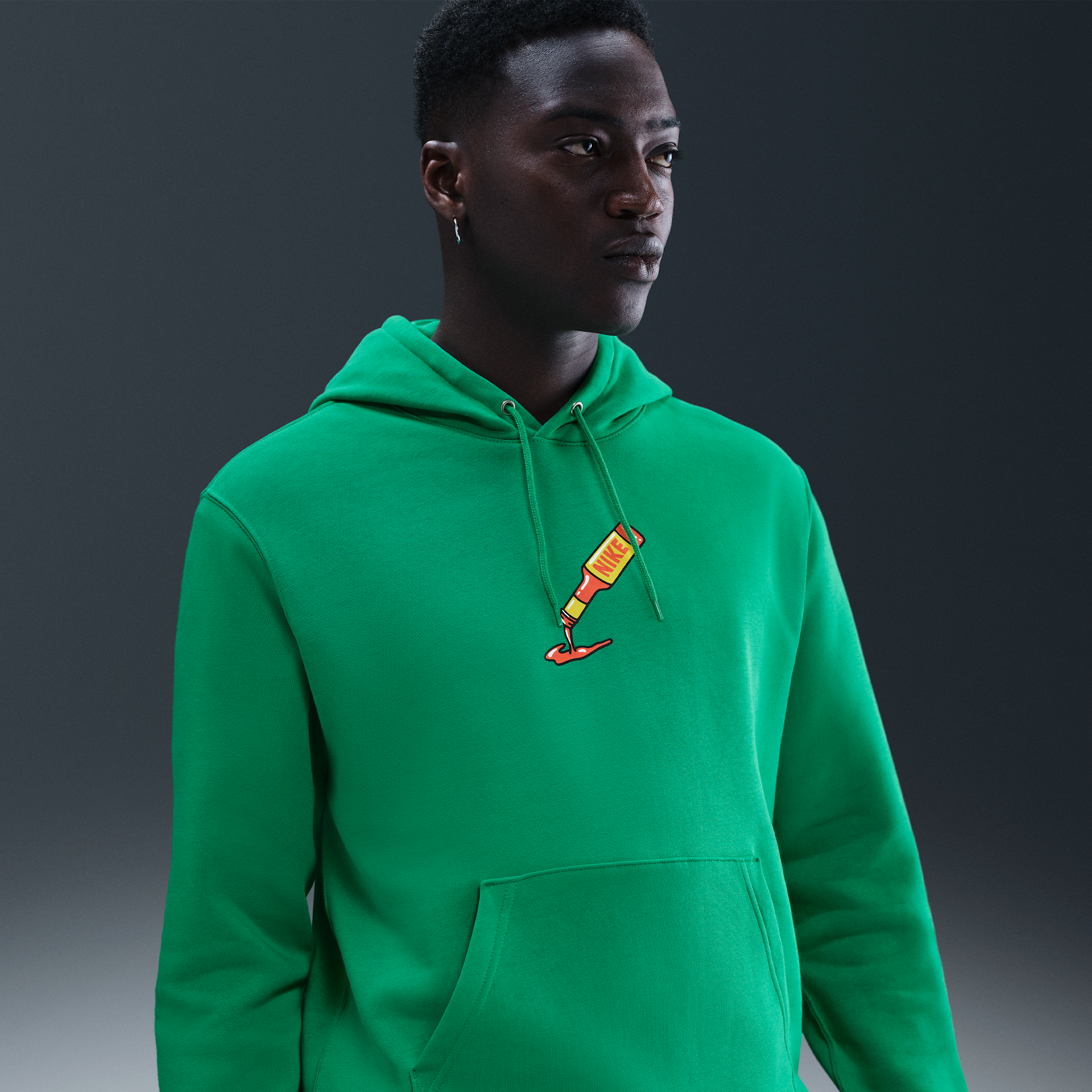 Thumbnail - Nike Club Sole Food Fleece-Hoodie - Grün
