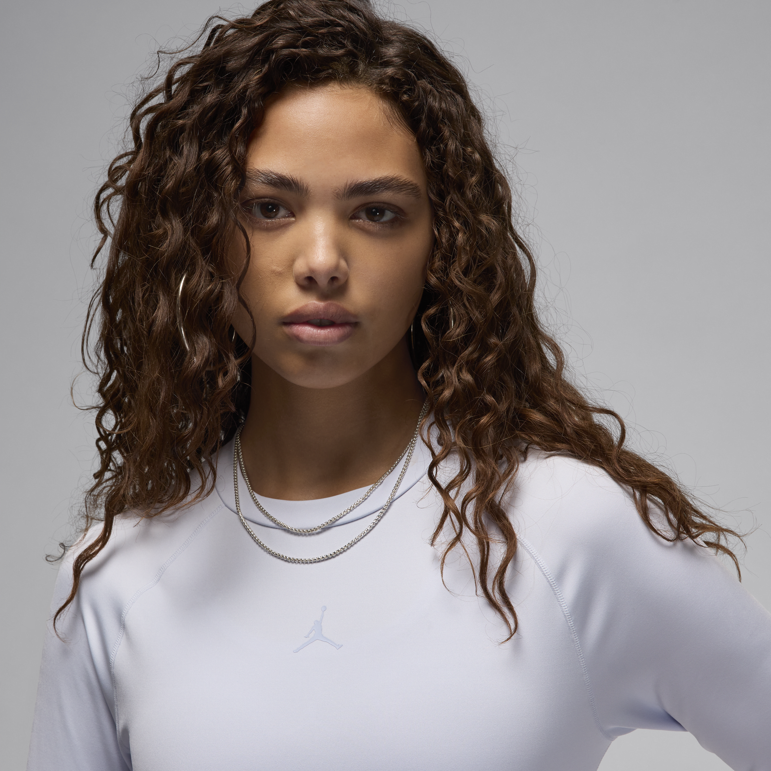 Haut à manches longues près du corps Jordan Sport pour femme - Gris