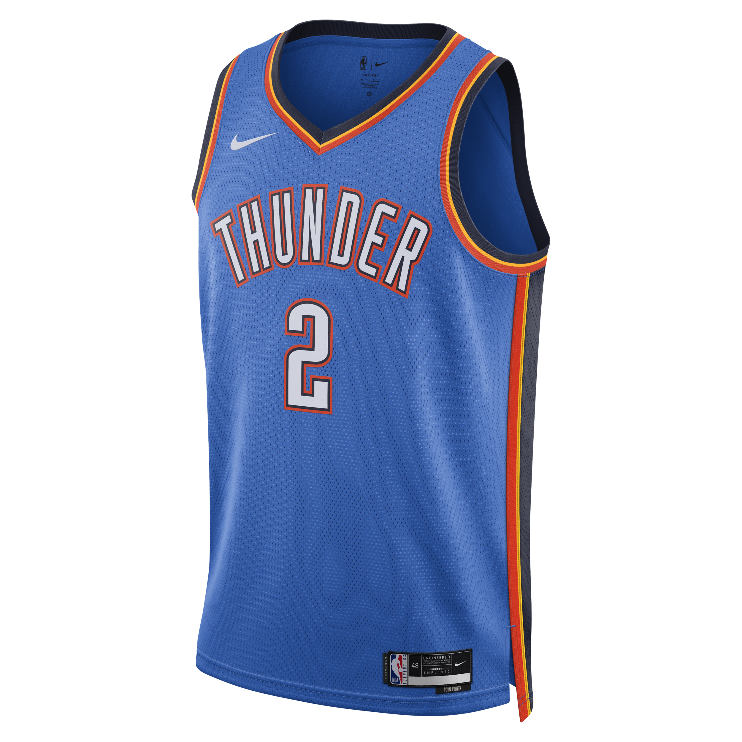 Oklahoma City Thunder Icon Edition 2022/23 Men's Nike Dri-FIT NBA Swingman Jersey - Blue - Recycled Polyester - 50% Recycled Polyester