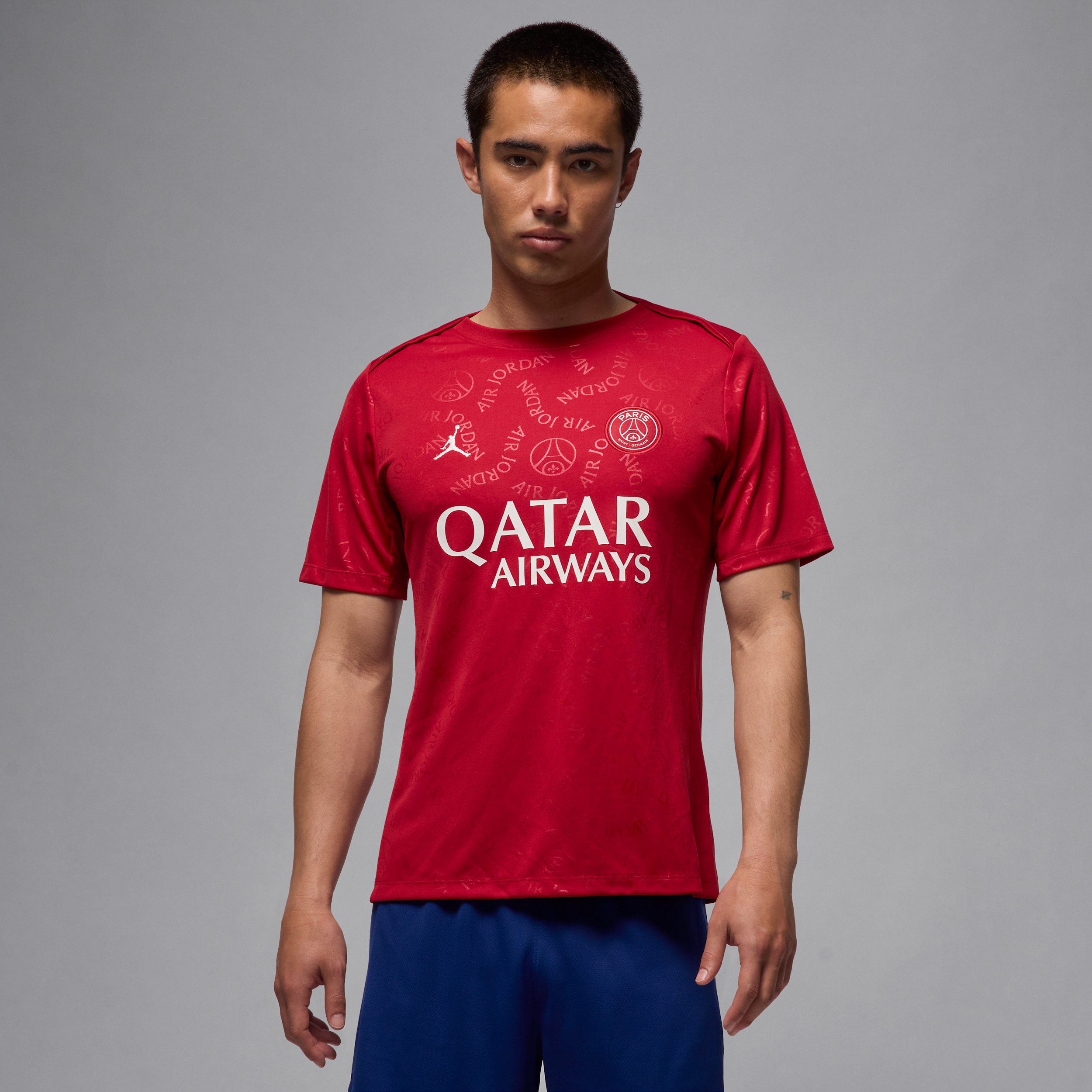 Haut de foot d'avant-match à manches courtes Jordan Dri-FIT Paris Saint-Germain Academy Pro 4e tenue