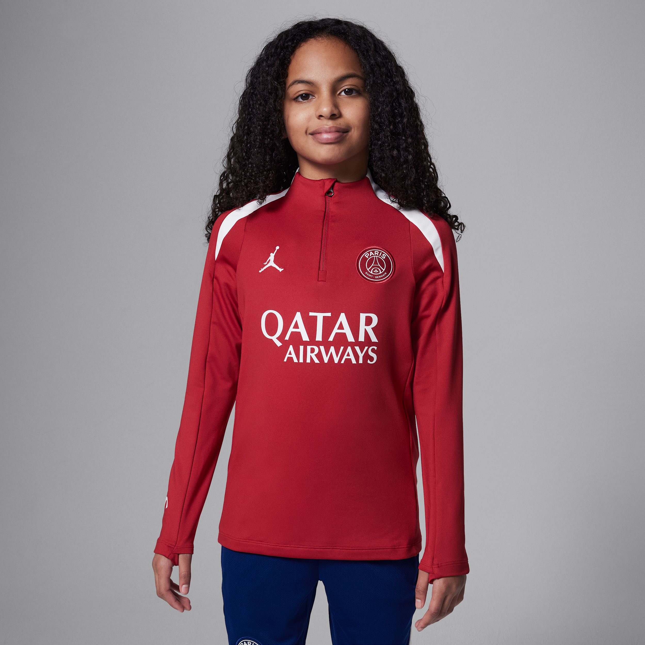 Haut d'entraînement de foot en maille Jordan Paris Saint-Germain Strike 4e tenue pour ado - Rouge
