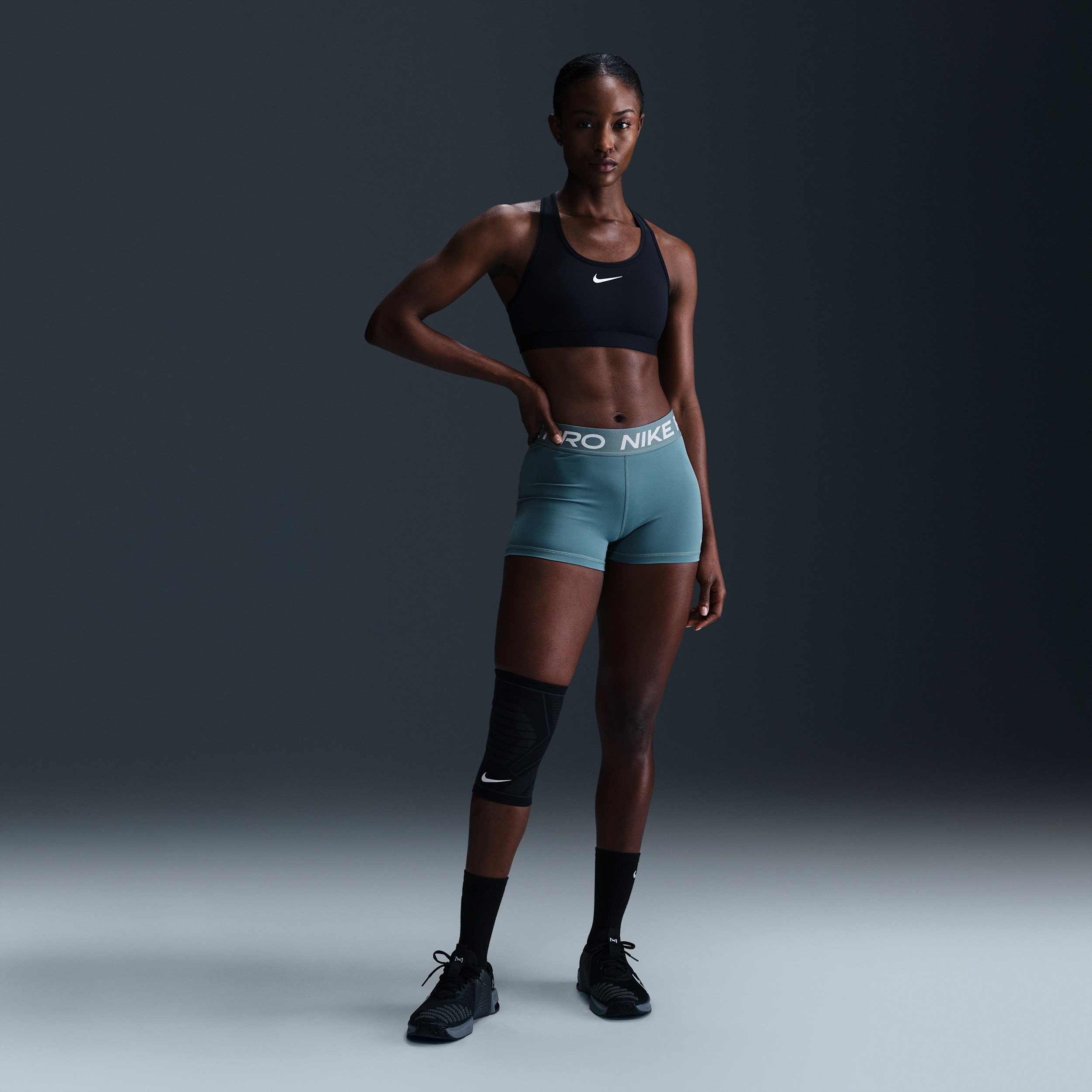 Nike Pro Women's 8cm (approx.) Shorts - Blue - Recycled Polyester Minimum - 50% Recycled Polyester