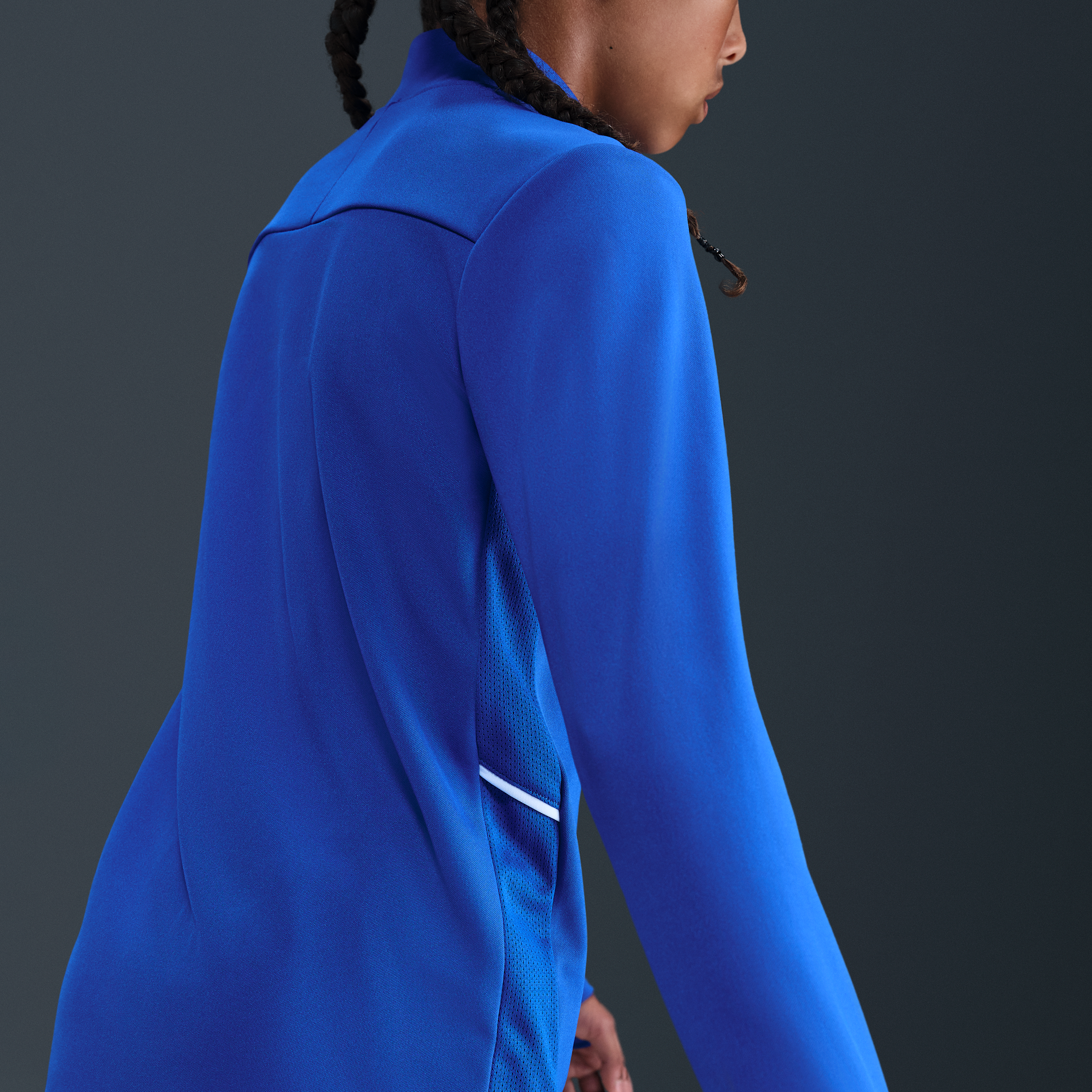 Thumbnail - Nike Academy Dri-FIT Fußballtrainings-Longsleeve mit 1/4-Reißverschluss (ältere Kinder) - Blau