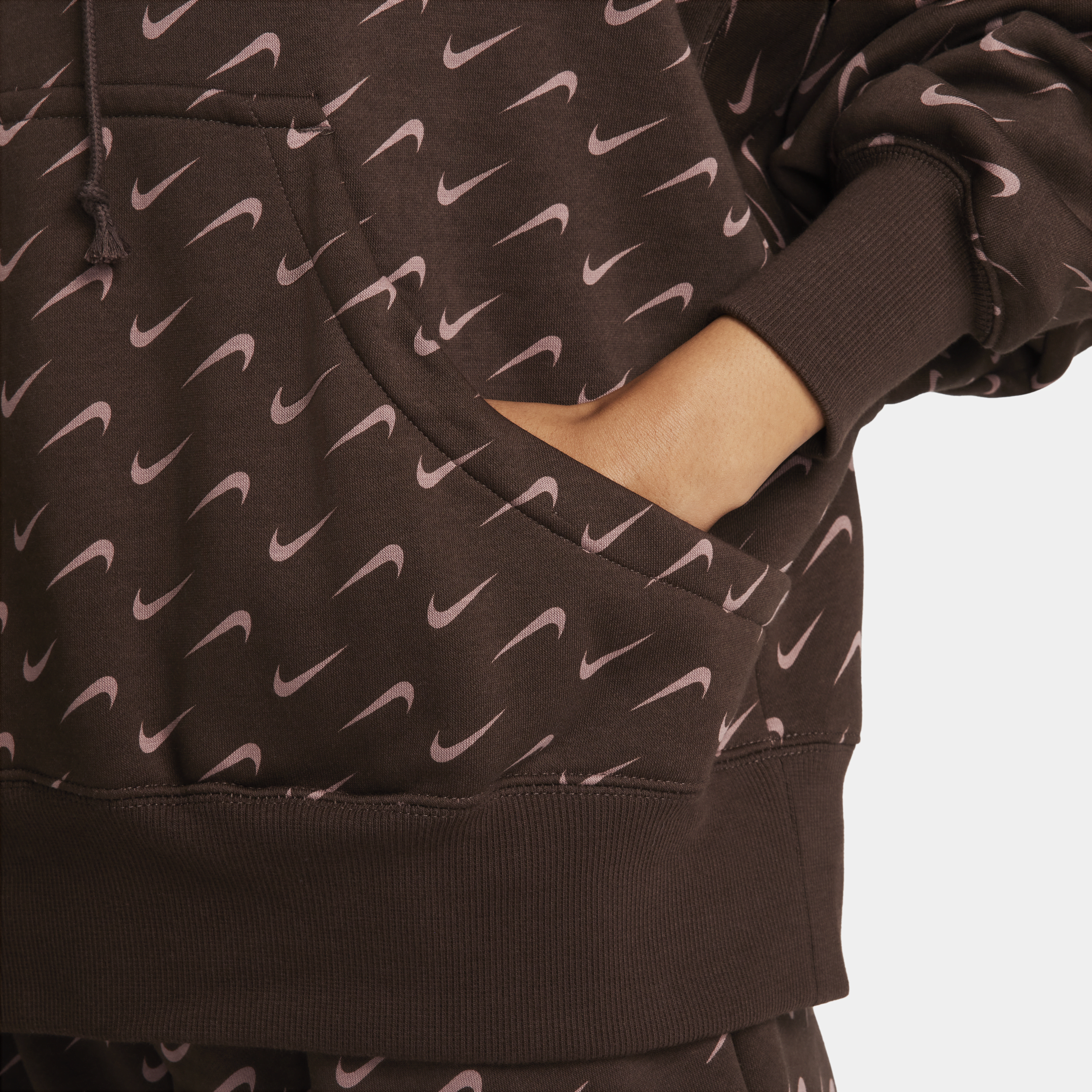 Nike Sportswear Phoenix Fleece extra oversized hoodie met print voor dames Bruin