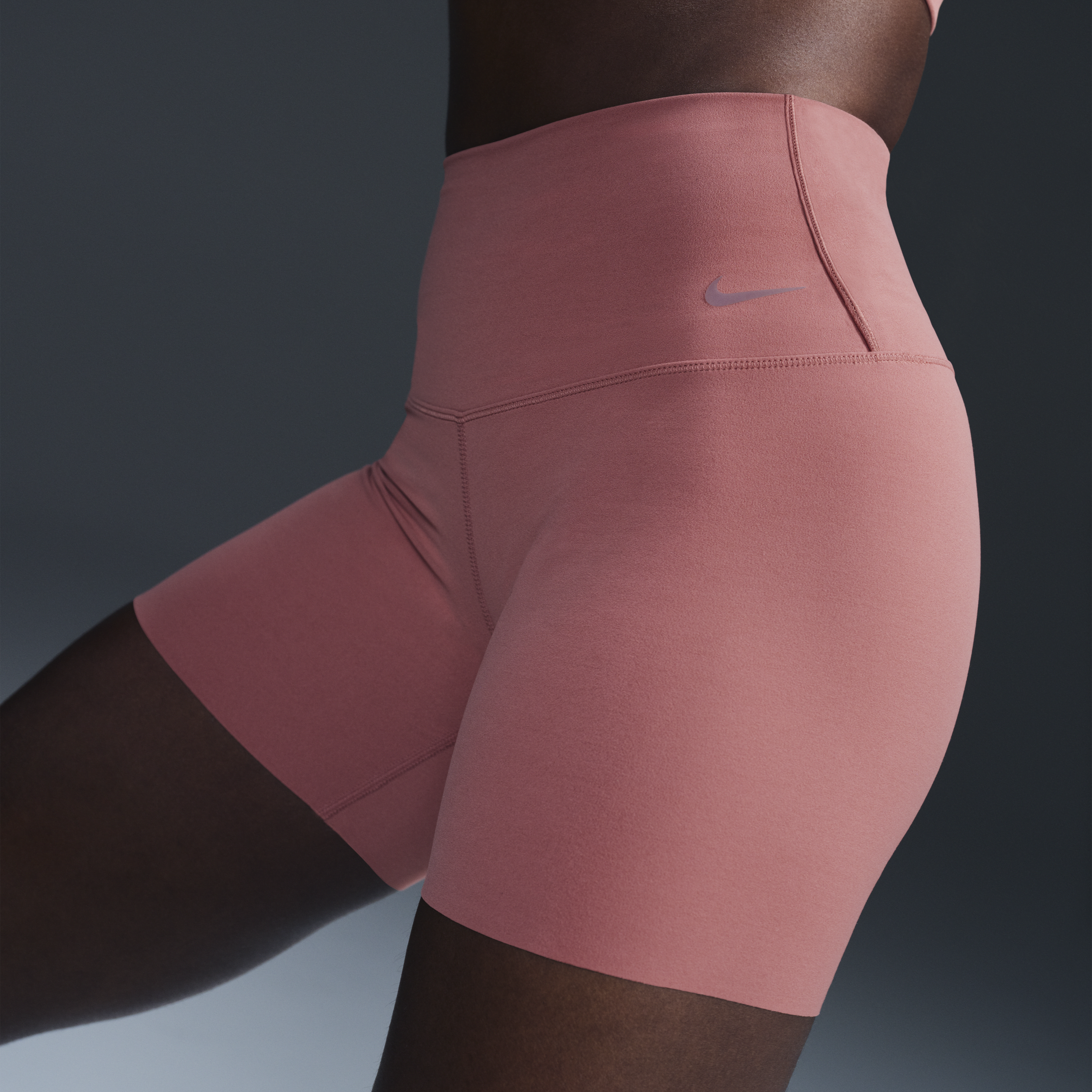 Cycliste taille haute à maintien léger 13 cm Nike Zenvy pour femme - Rose