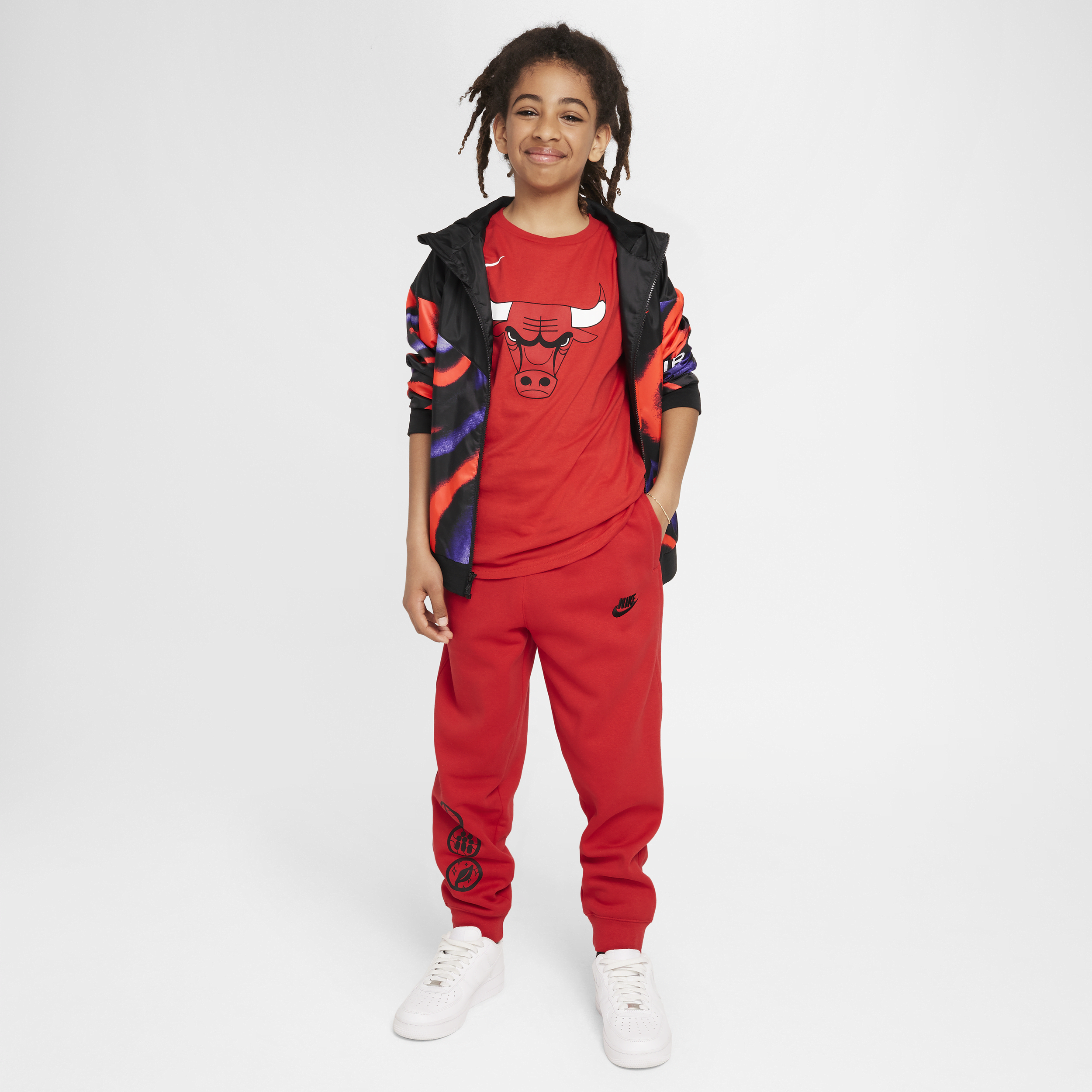 Nike Chicago Bulls Essential NBA-shirt met logo voor jongens Rood