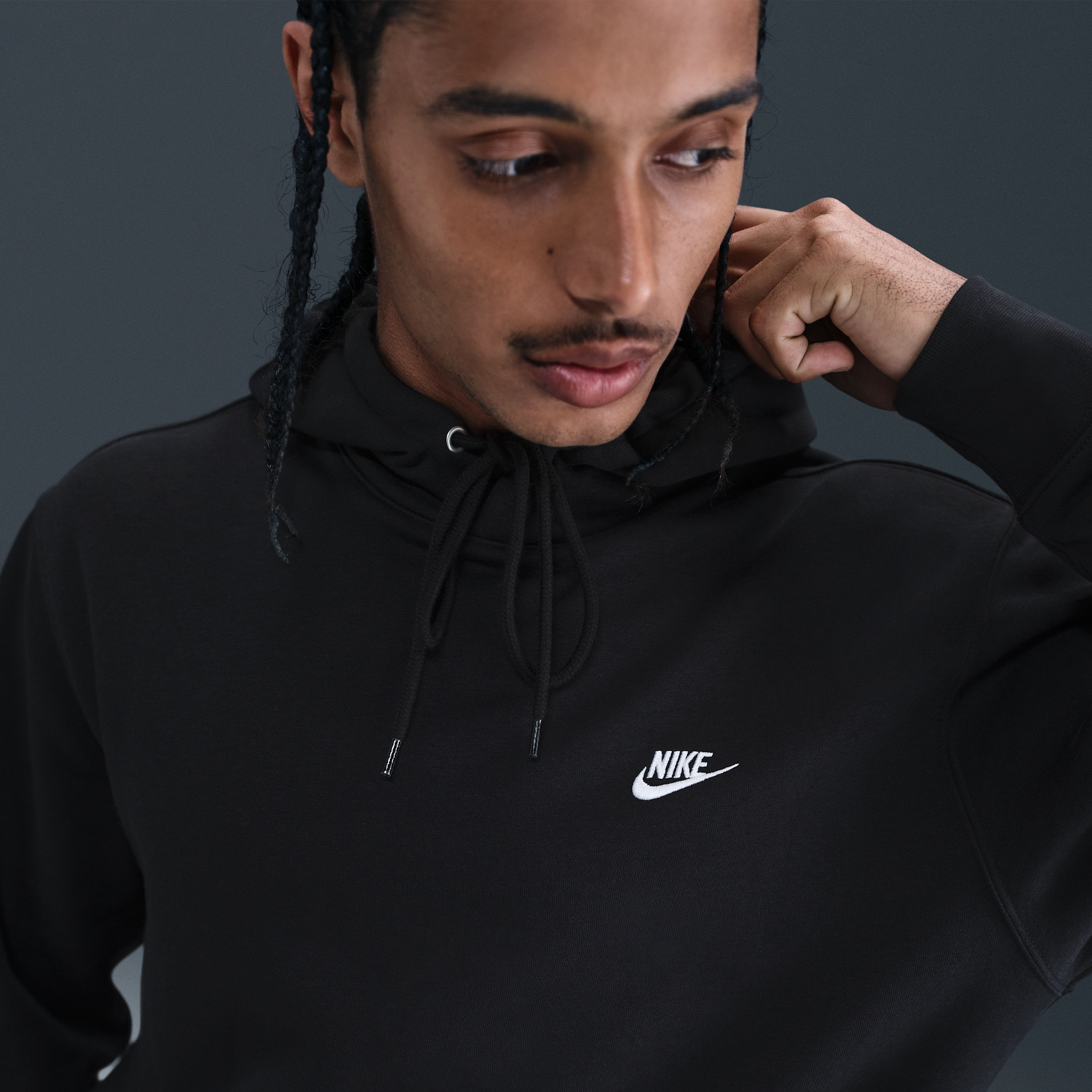 Sweat à capuche en Fleece Nike Club pour homme - Noir