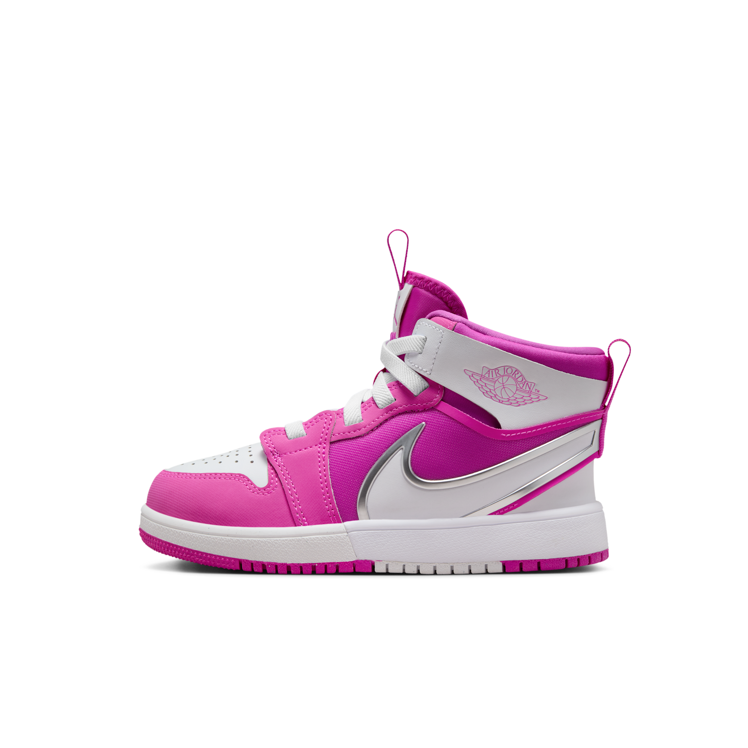Tenis para niños de preescolar Jordan 1 Mid RM EasyOn - Rosa - FQ1282-601