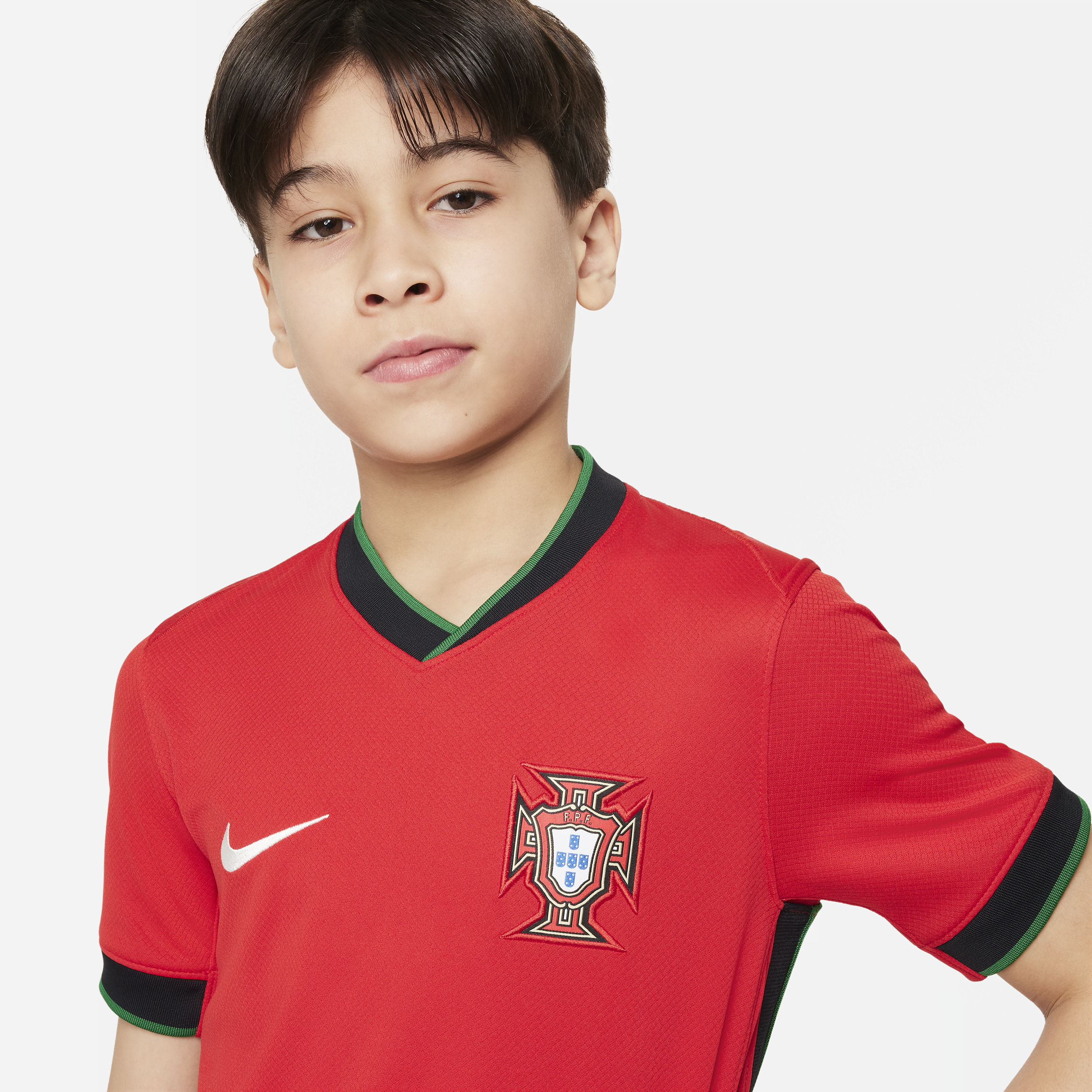 Nike Portugal (herenelftal) 2024 25 Stadium Thuis Dri-FIT replica voetbalshirt voor kids Rood