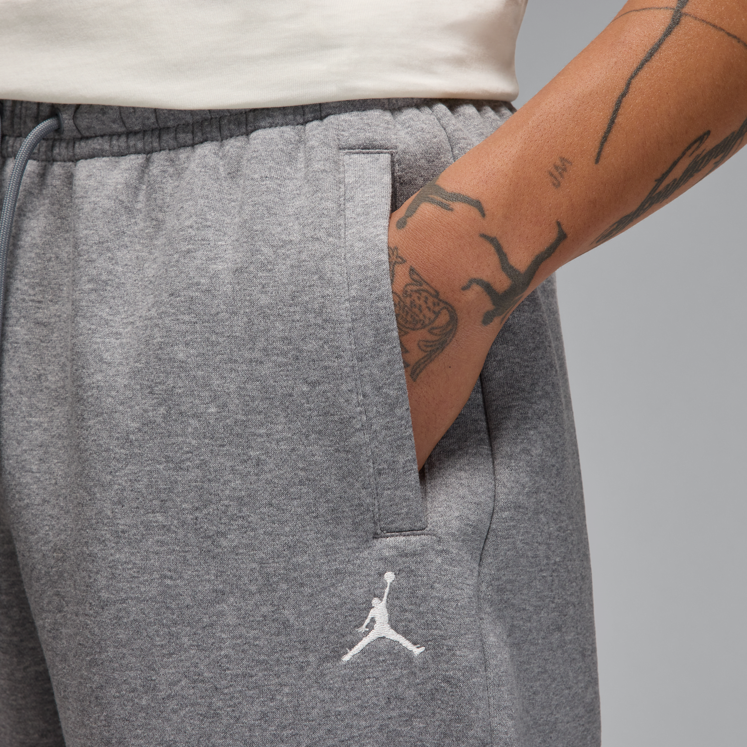 Thumbnail - Jordan Brooklyn Fleece Oversize-Hose mit offenem Saum (Herren) - Grau