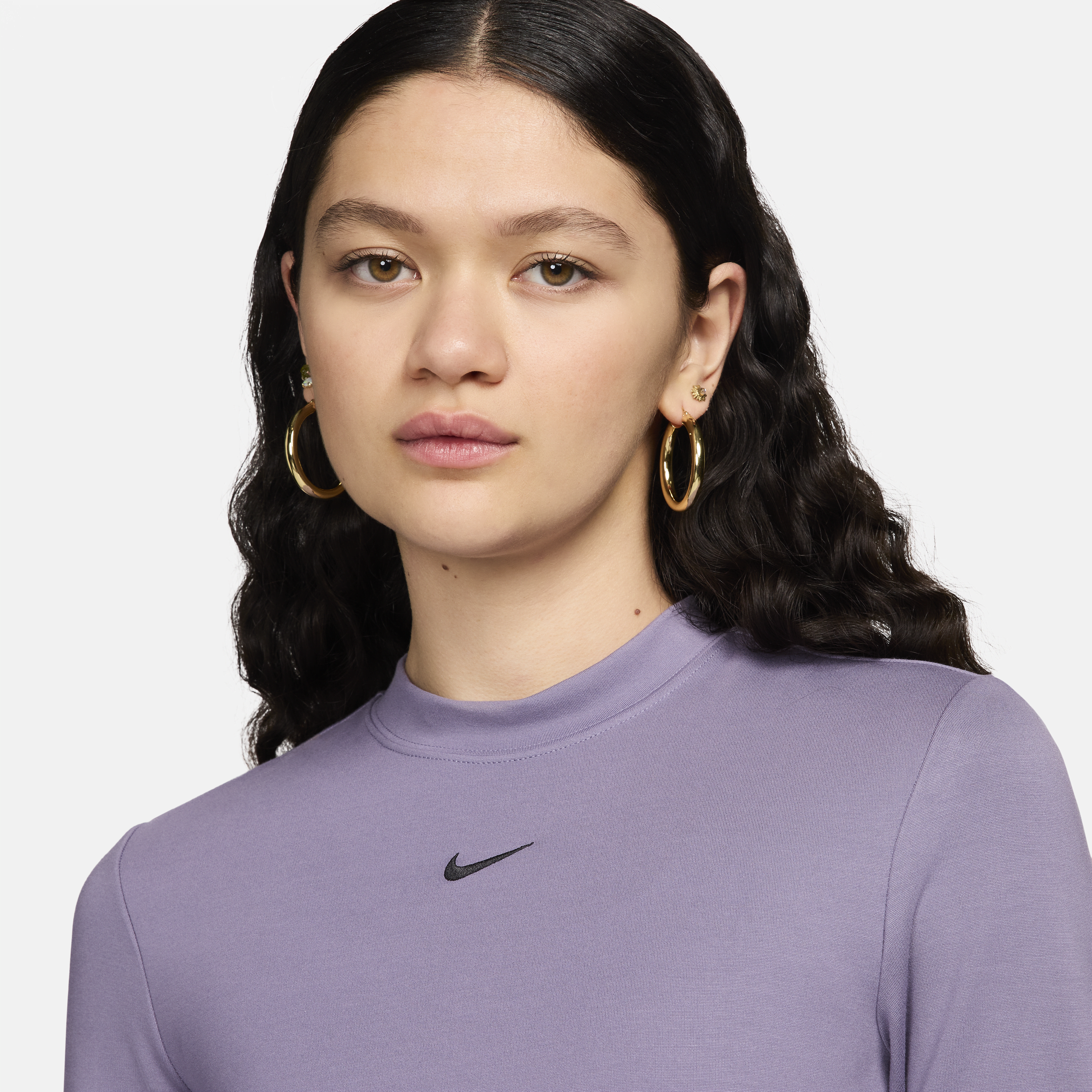 Nike Sportswear Essential aansluitende midi jurk Paars