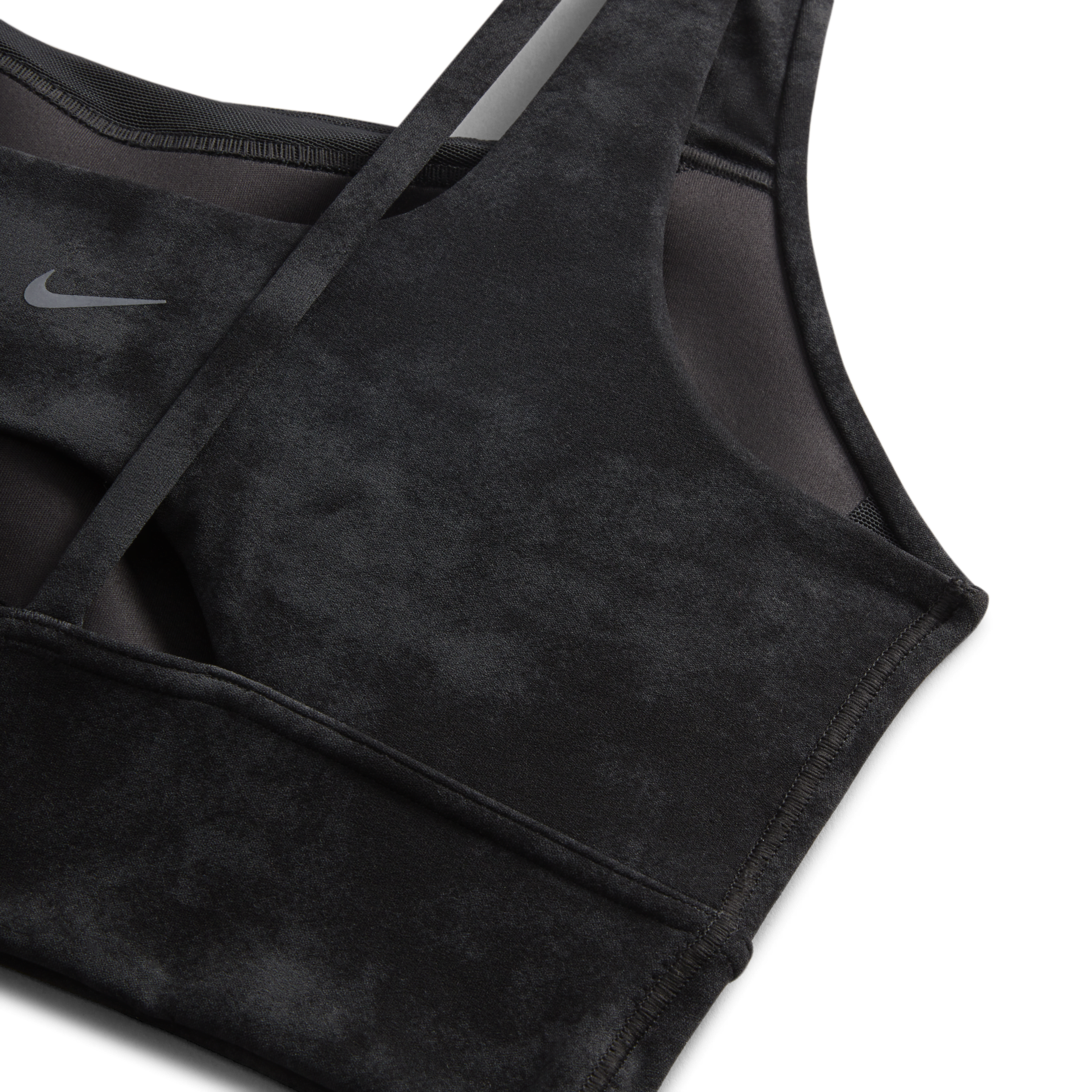 Nike Zenvy Tie-Dye lange sport-bh met vulling en medium ondersteuning Zwart
