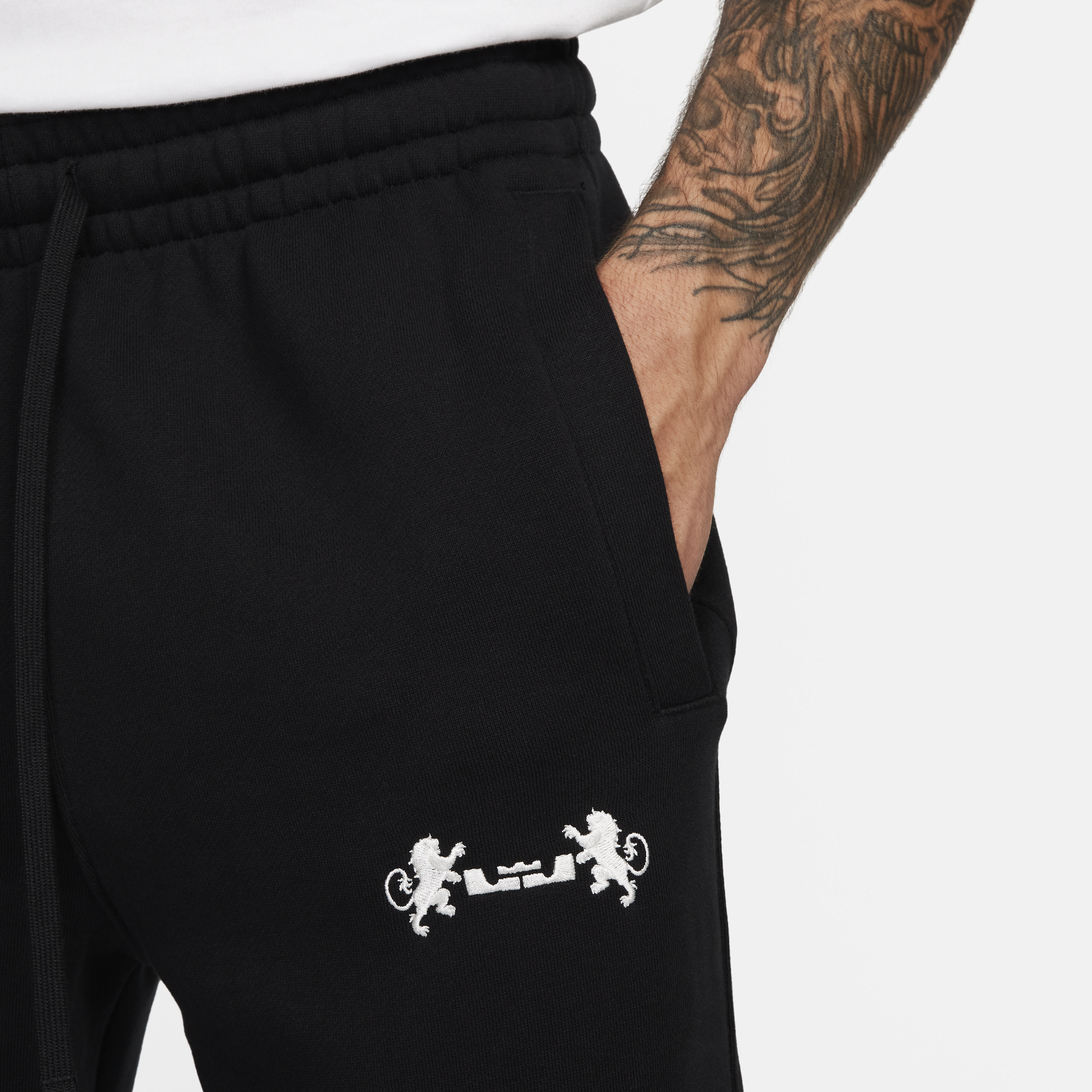 Nike LeBron Fleecebroek met open zoom voor heren Zwart