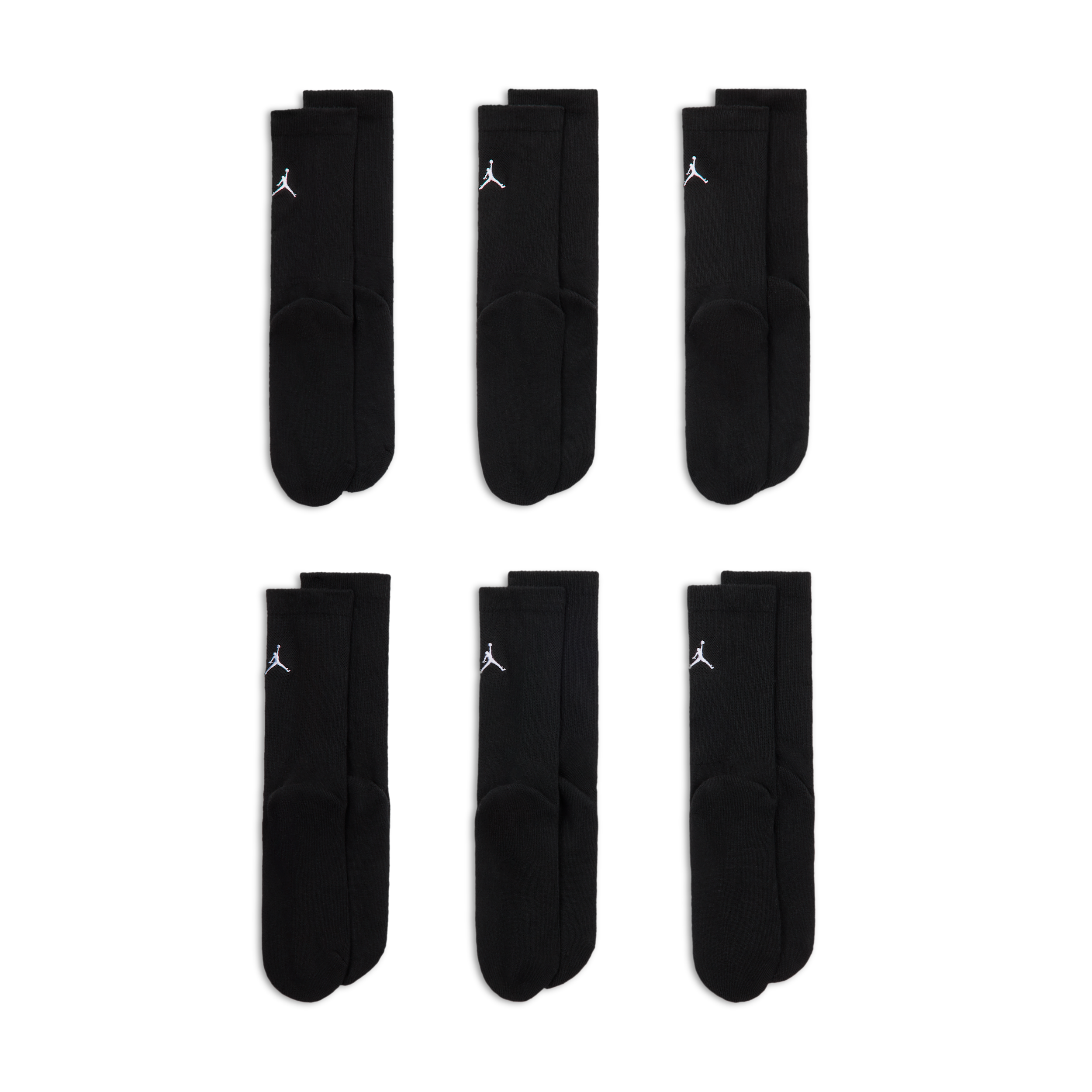 Thumbnail - Jordan Everyday Essentials Crew-Socken für ältere Kinder (6 Paar) - Schwarz