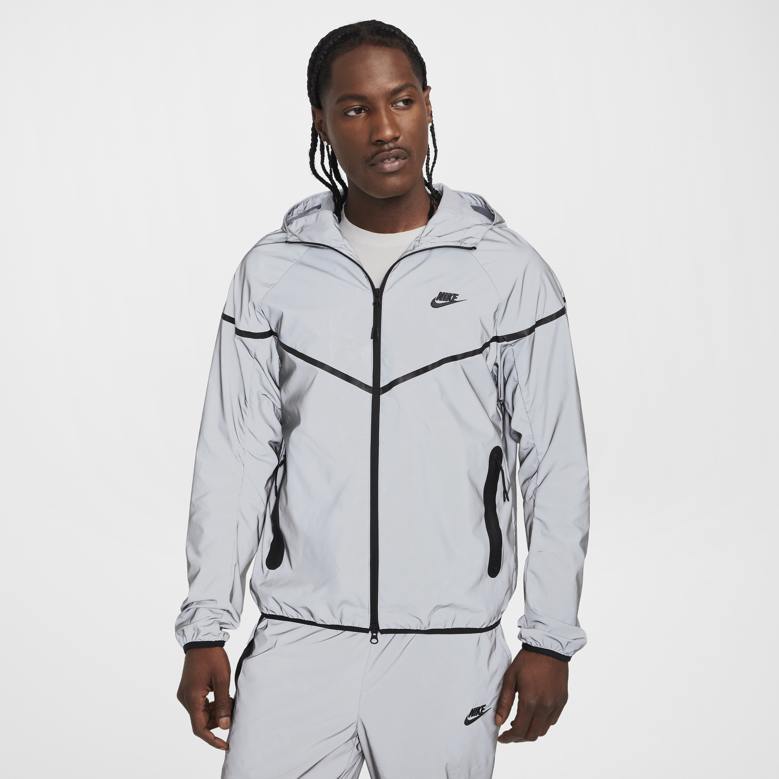 Veste tissée réfléchissante Nike Tech pour homme - Gris