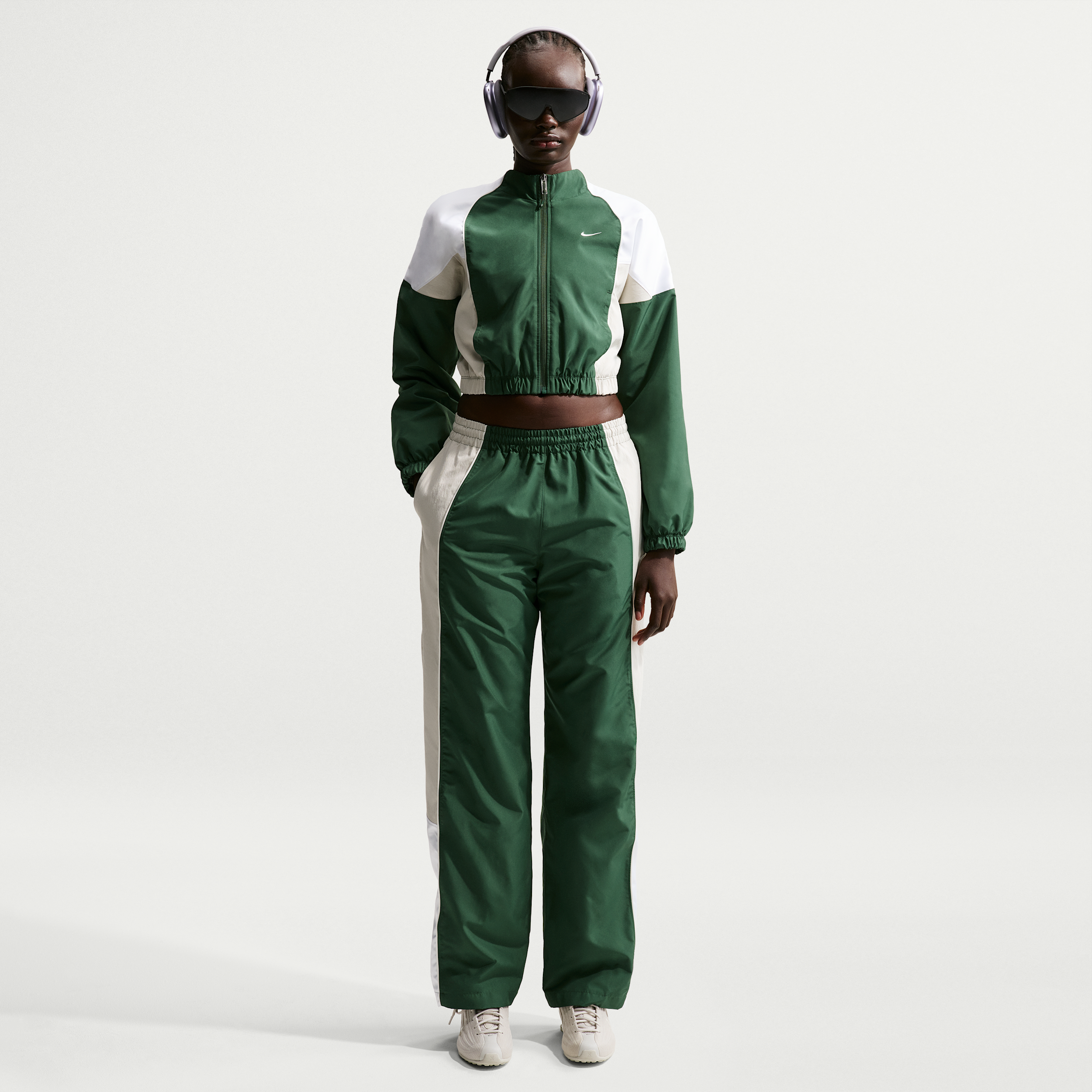 Track pants oversize a vita media Nike – Donna - Verde