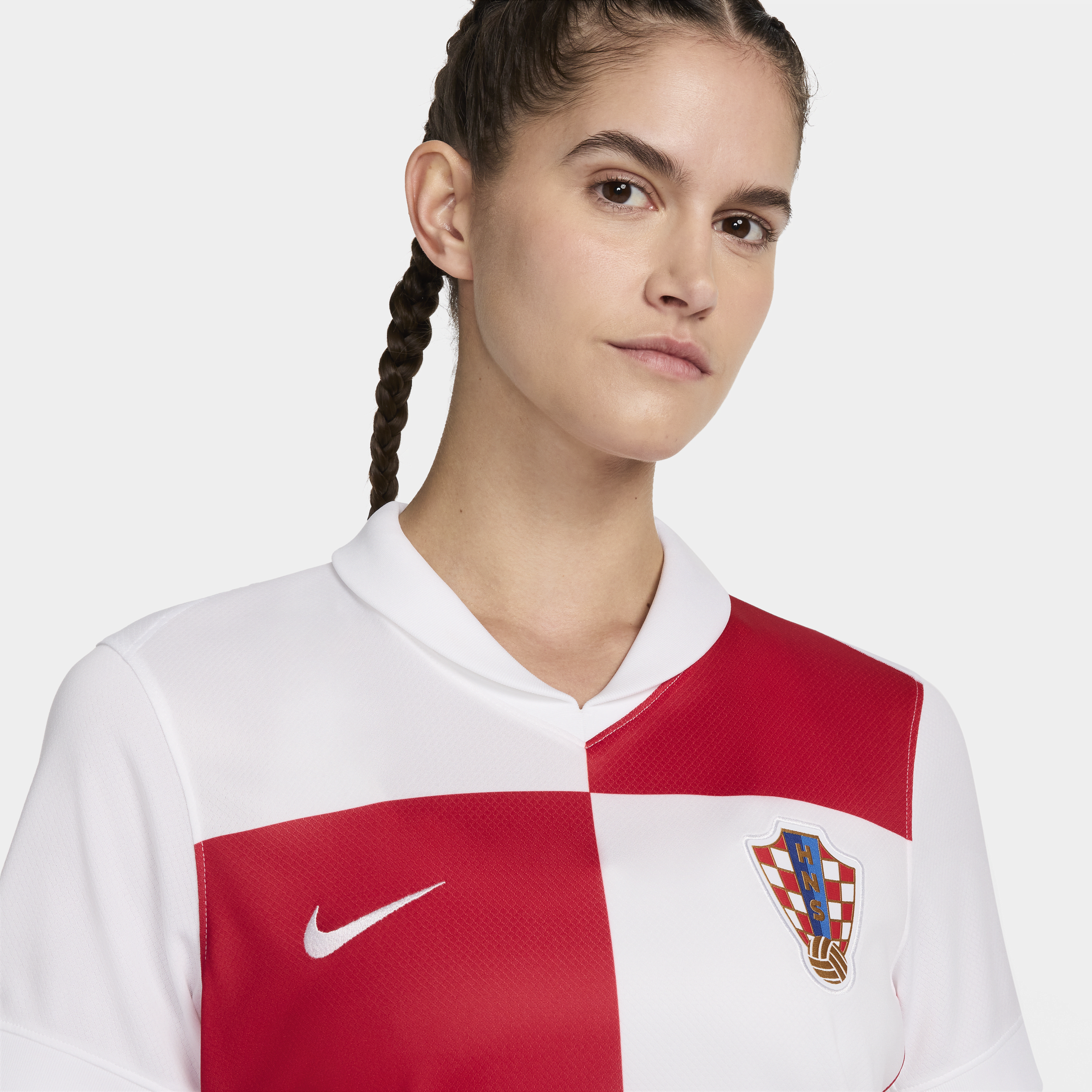 Nike Kroatië 2024 25 Stadium Thuis Dri-FIT replica voetbalshirt voor dames Wit