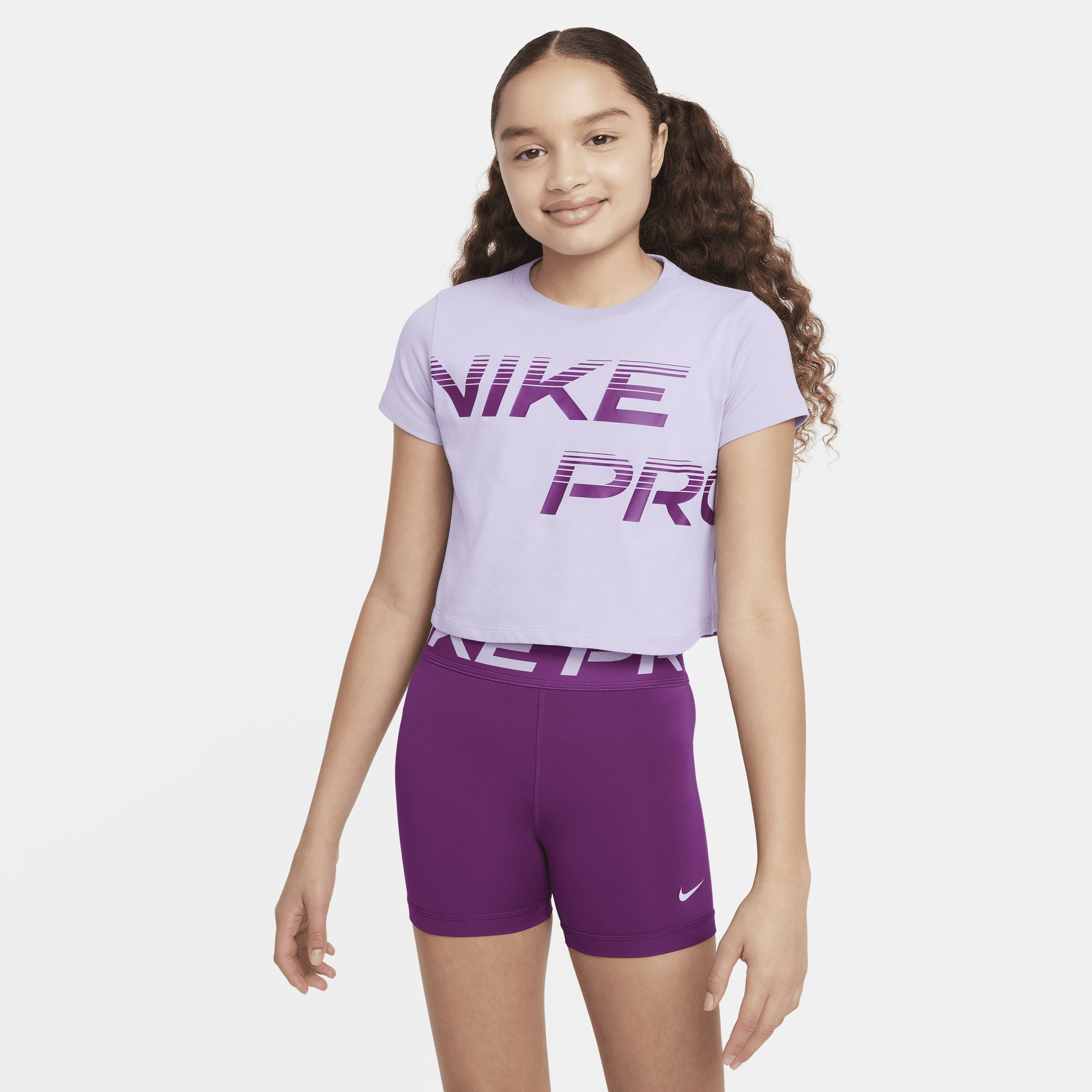 Nike Pro Dri-FIT kort T-shirt voor meisjes Paars