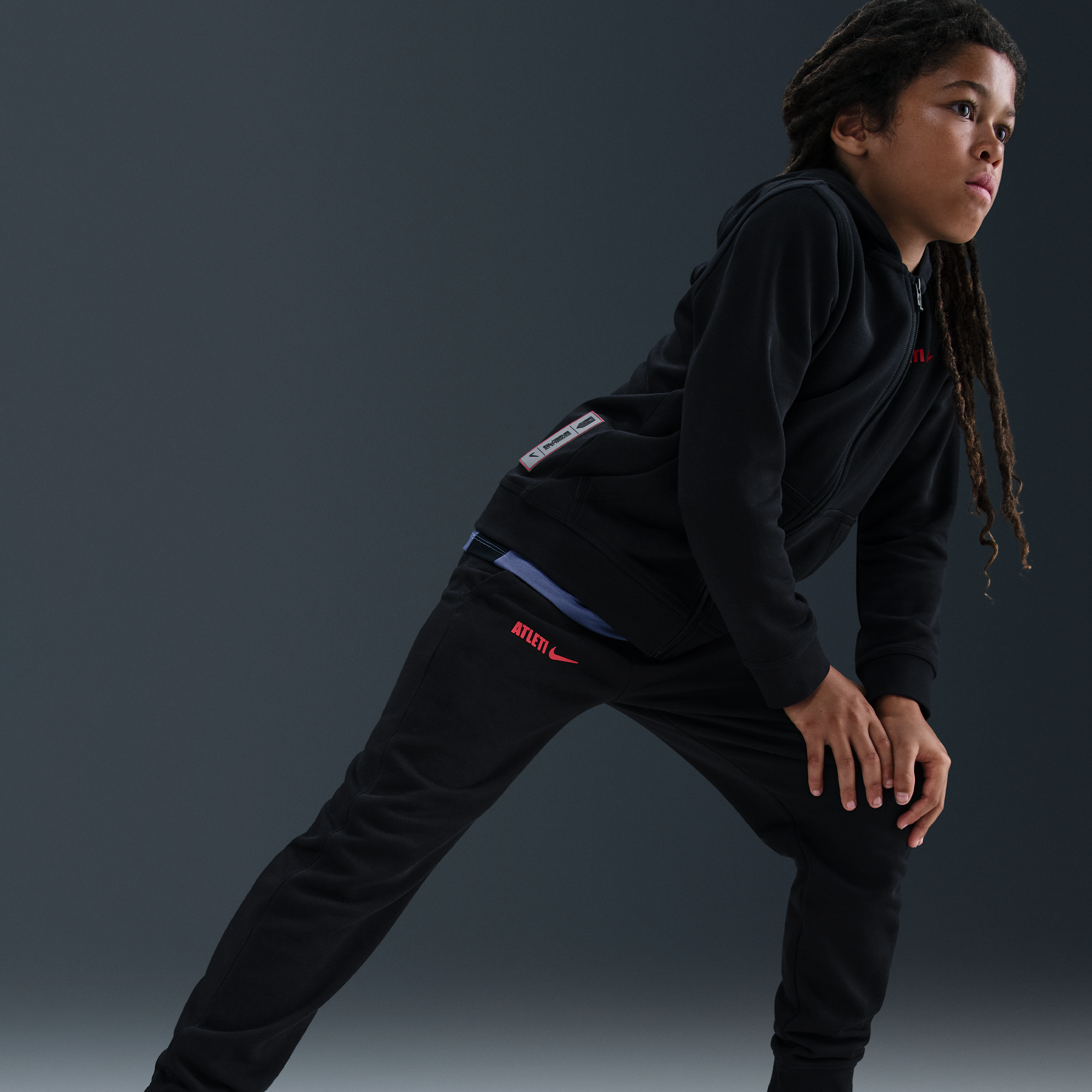 Thumbnail - Atlético Madrid Club Nike Fußball-Jogger (ältere Kinder, Jungen) - Schwarz