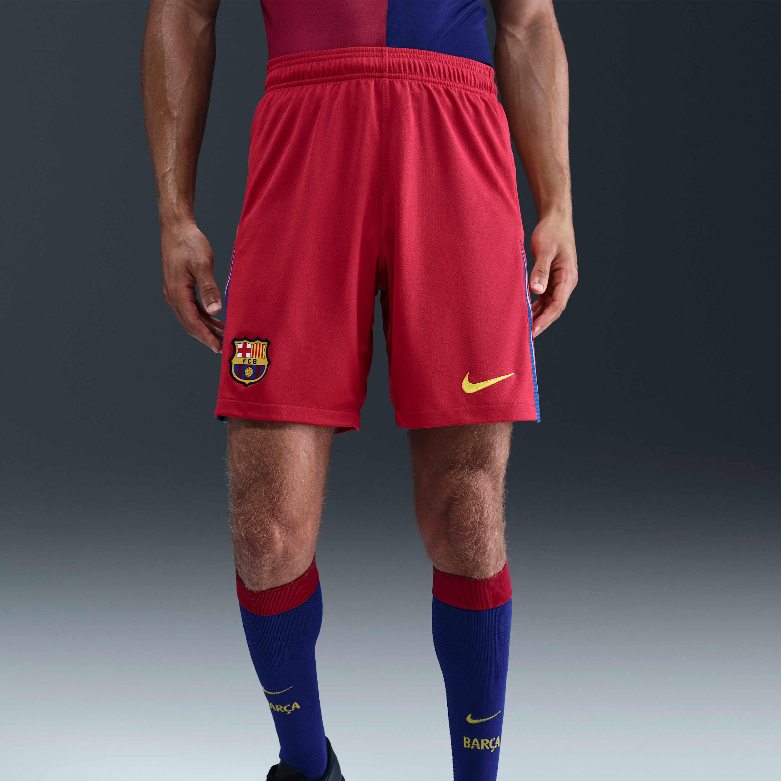 Thumbnail - FC Barcelona 2025/26 Stadium Fourth Nike Dri-FIT Replika-Fußballshorts (Herren) - Rot