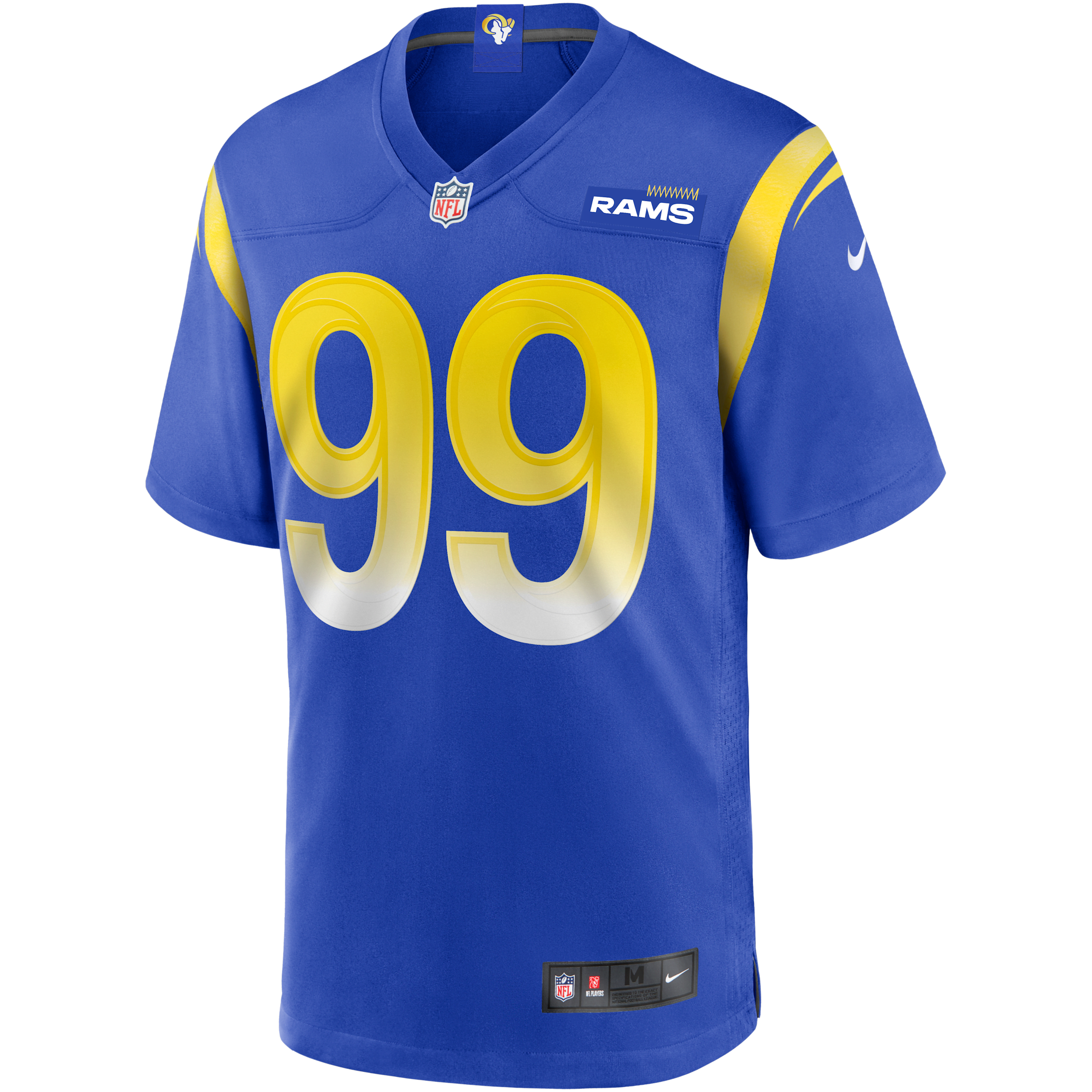 Maillot de football américain Nike NFL Game Aaron Donald Los Angeles Rams pour homme - Bleu