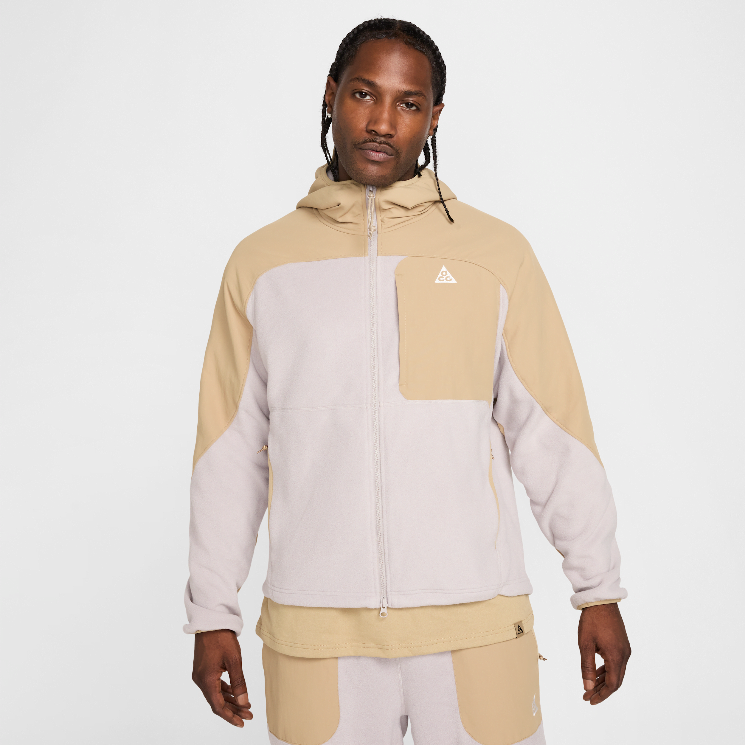 Thumbnail - Nike ACG "Wolf Tree" Plus Midlayer mit Kapuze und durchgehendem Reißverschluss - Braun