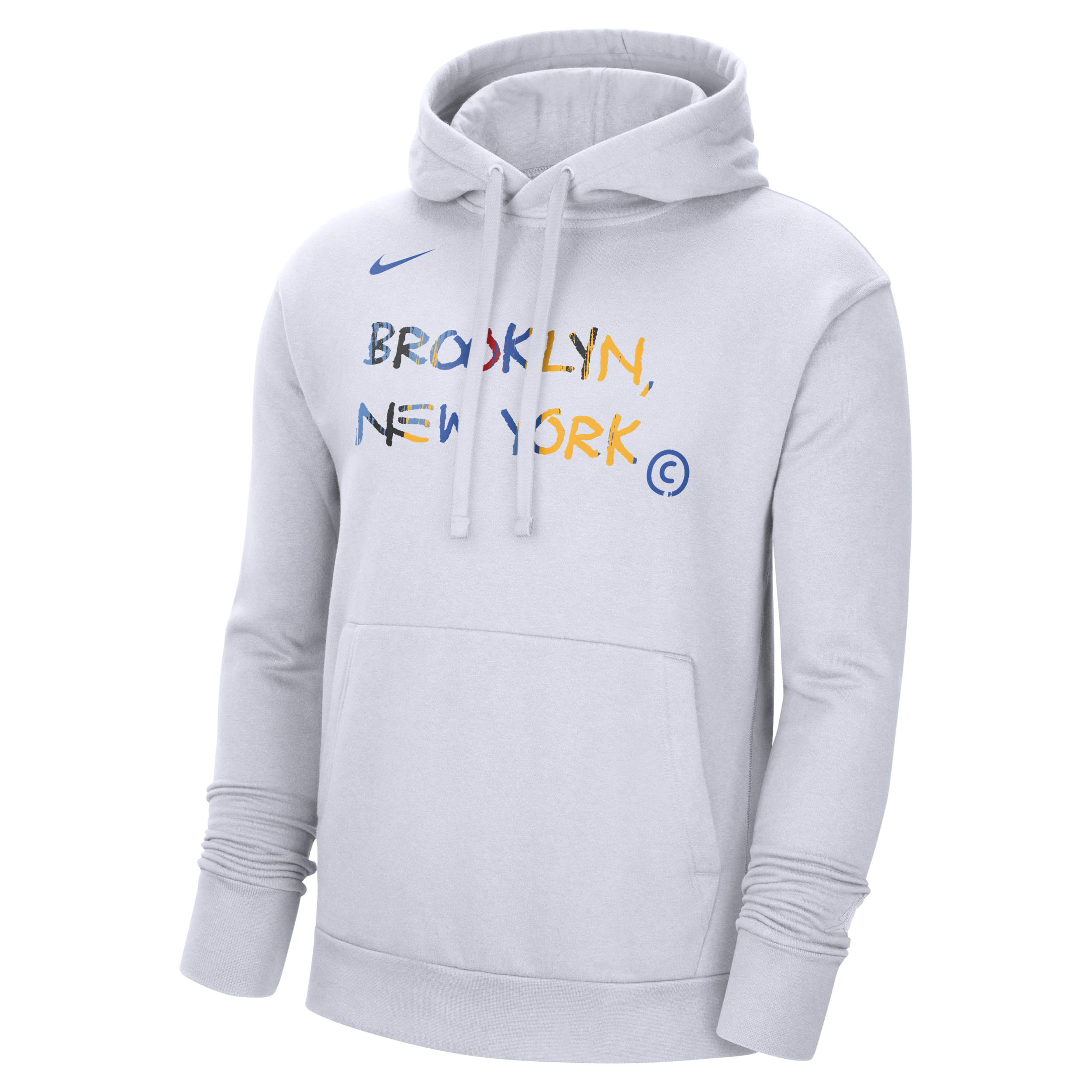 Męska dzianinowa bluza z kapturem Nike NBA Brooklyn Nets City Edition - Biel