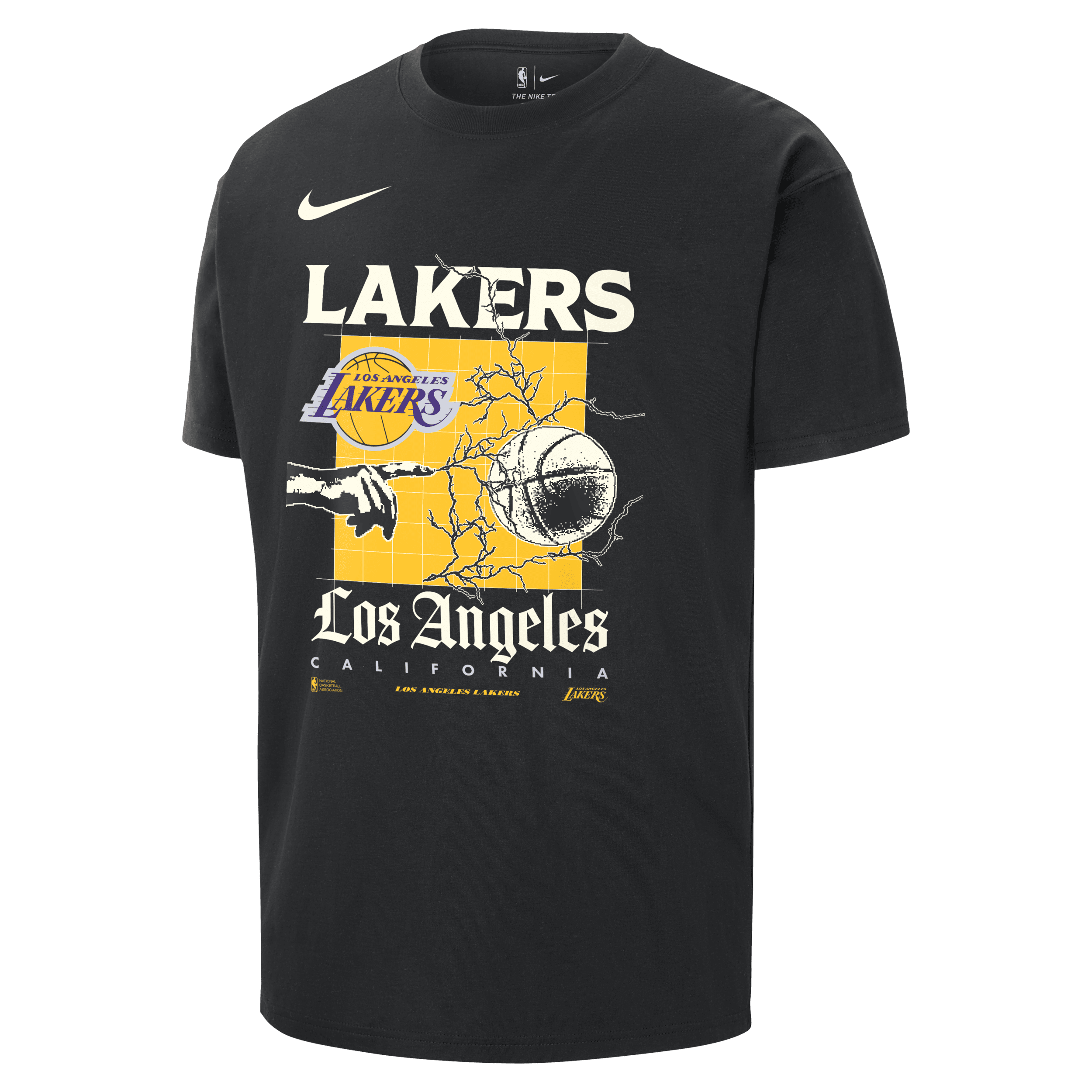 Nike Los Angeles Lakers Courtside Max90 NBA T-shirt voor heren Zwart