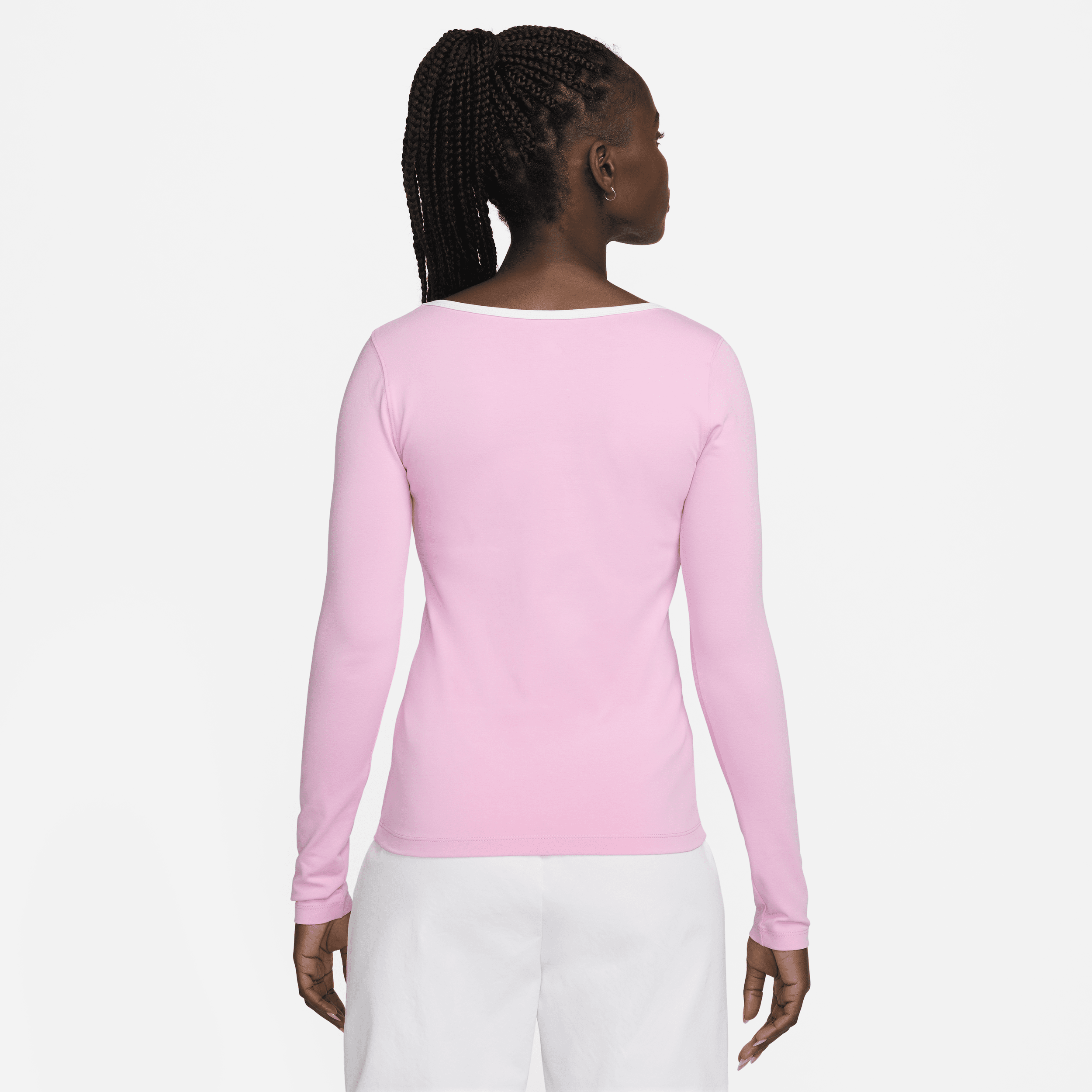 Nike Sportswear damestop met lange mouwen en vierkante hals Roze