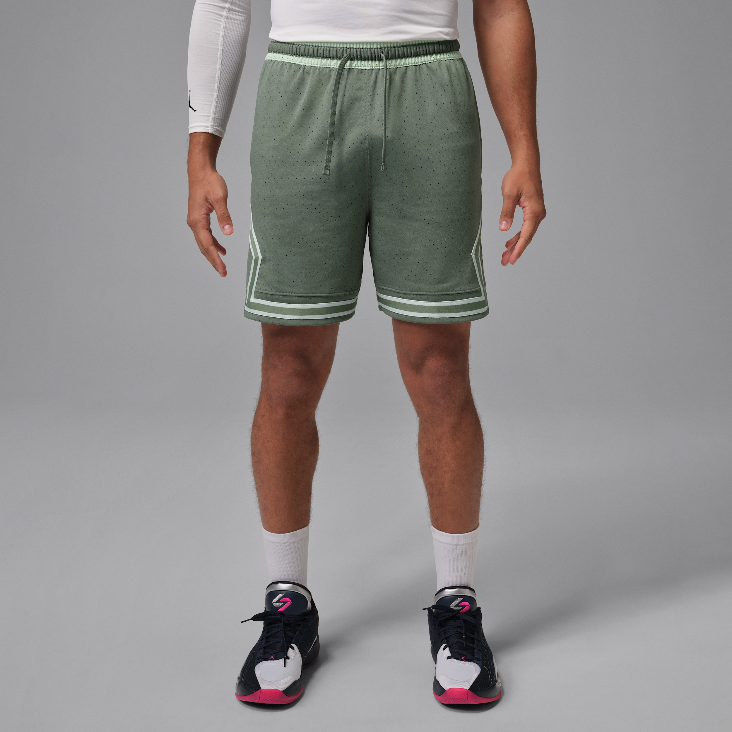 Nike Jordan Sport Mens Dri-FIT Mesh Diamond Shorts - Green - Polyester