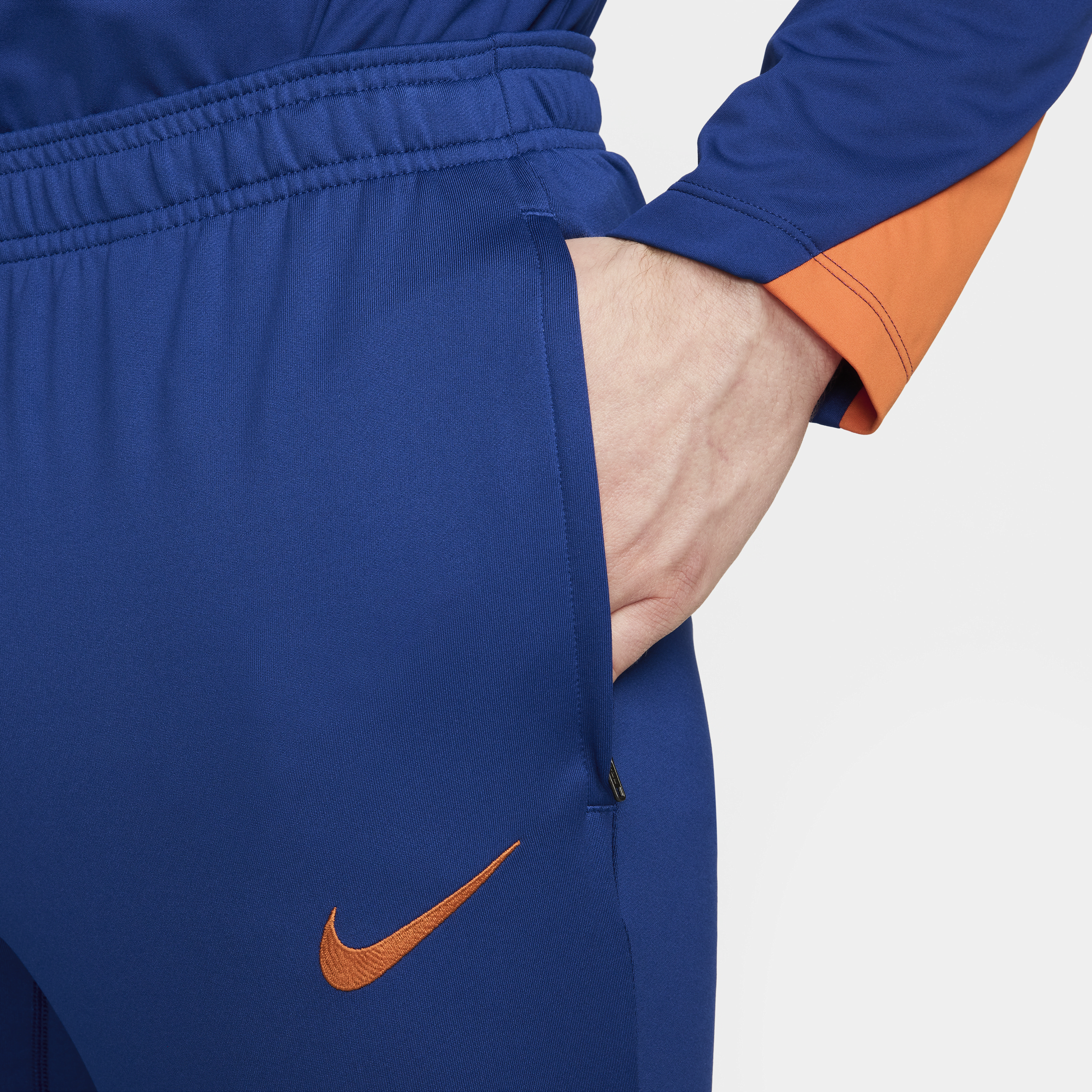 Nike Nederland Strike Dri-FIT knit voetbalbroek voor heren Blauw