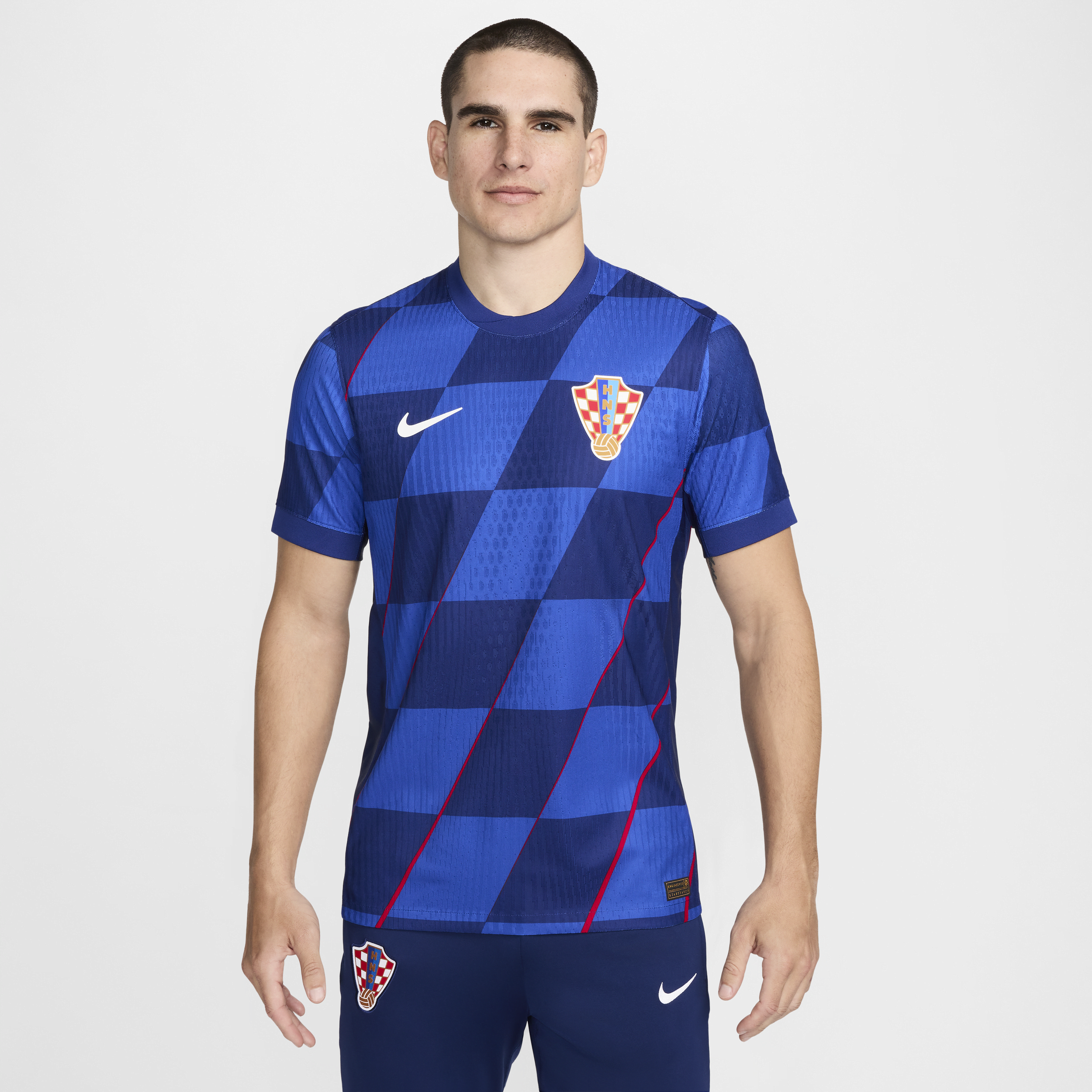 Maillot de foot à manches courtes authentique Nike Dri-FIT ADV Croatie 2024/25 Match Extérieur pour homme - Bleu