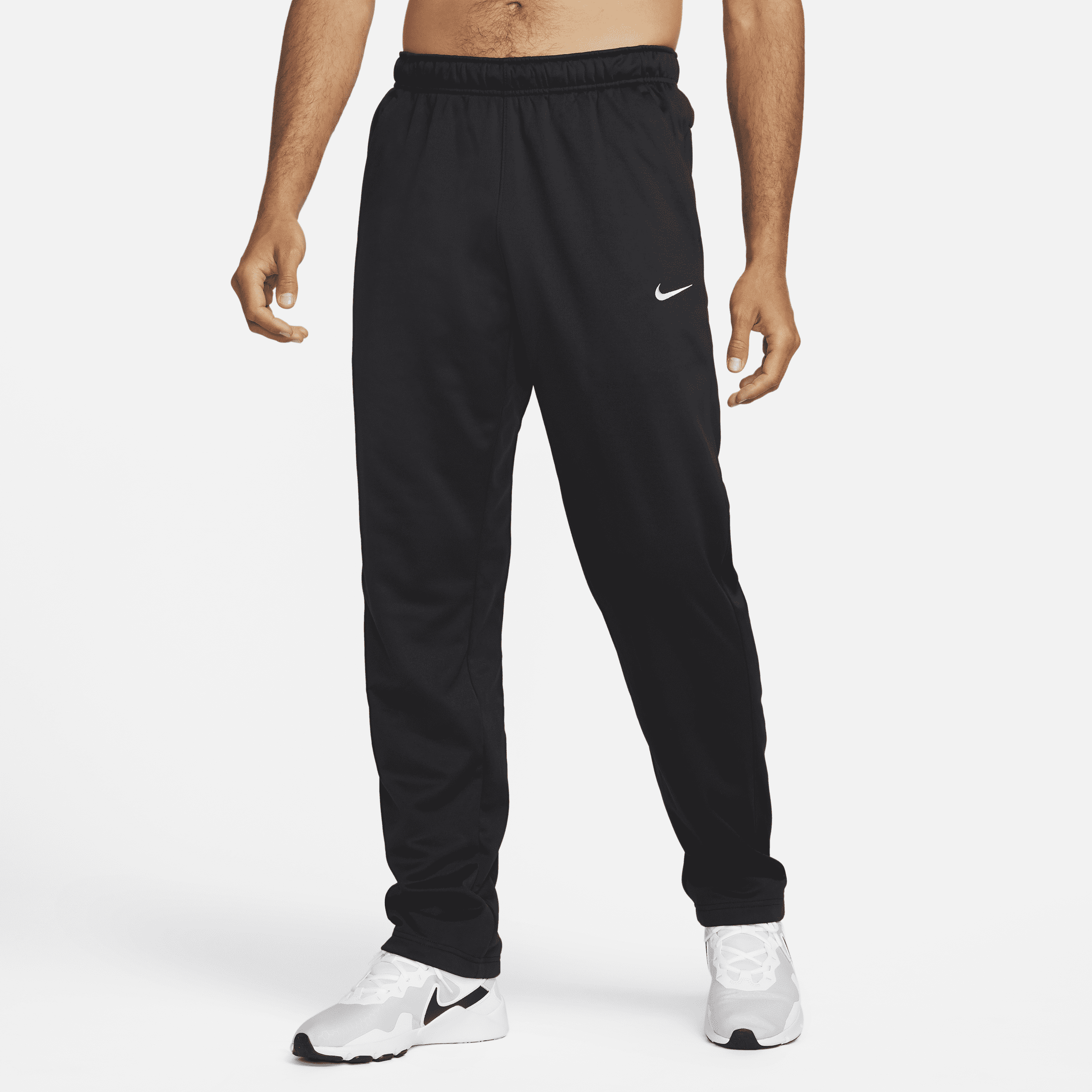 Pantaloni fitness con bordo aperto Therma-FIT Nike Therma – Uomo - Nero
