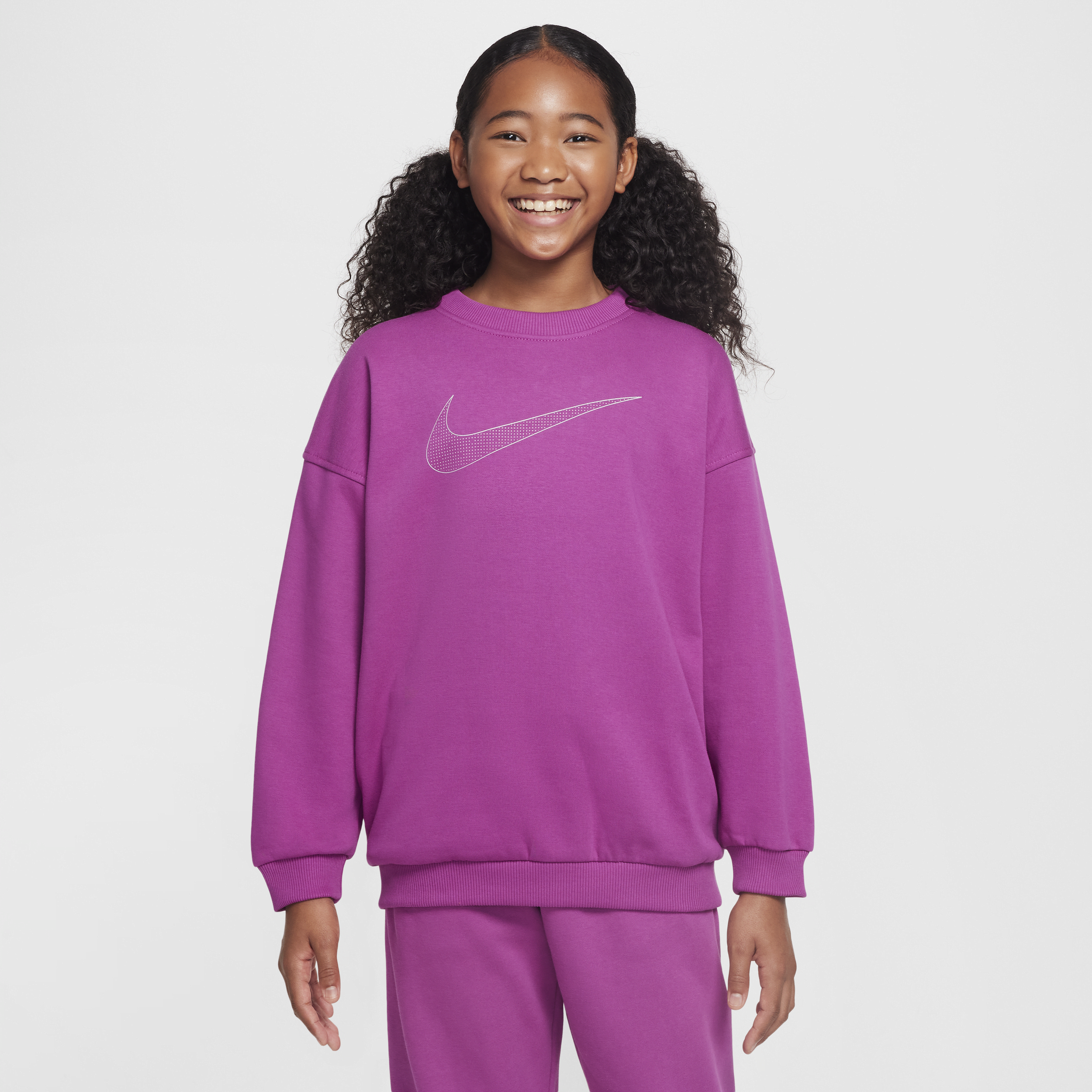 Sweat oversize Nike Sportswear Club Fleece pour ado (fille) - Pourpre