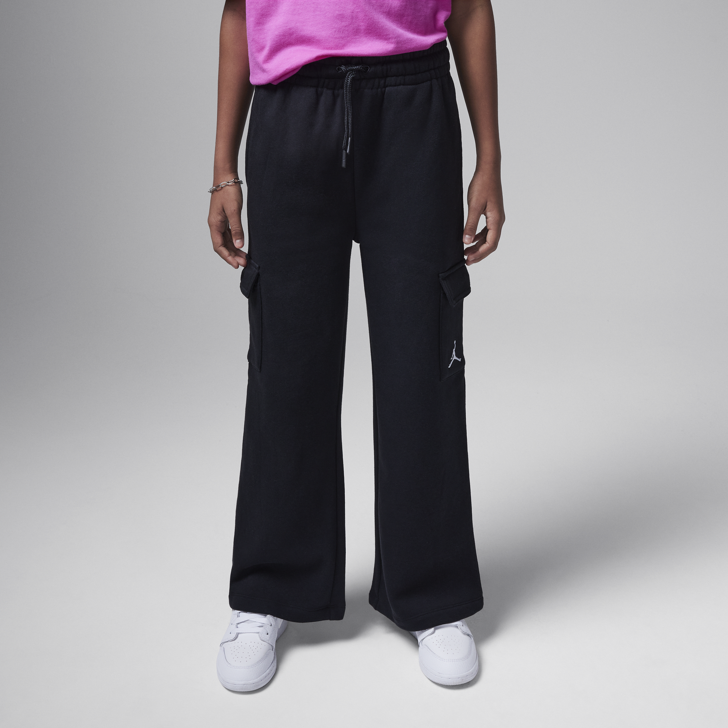 Pantalon cargo en tissu Fleece Jordan Y2K pour ado - Noir