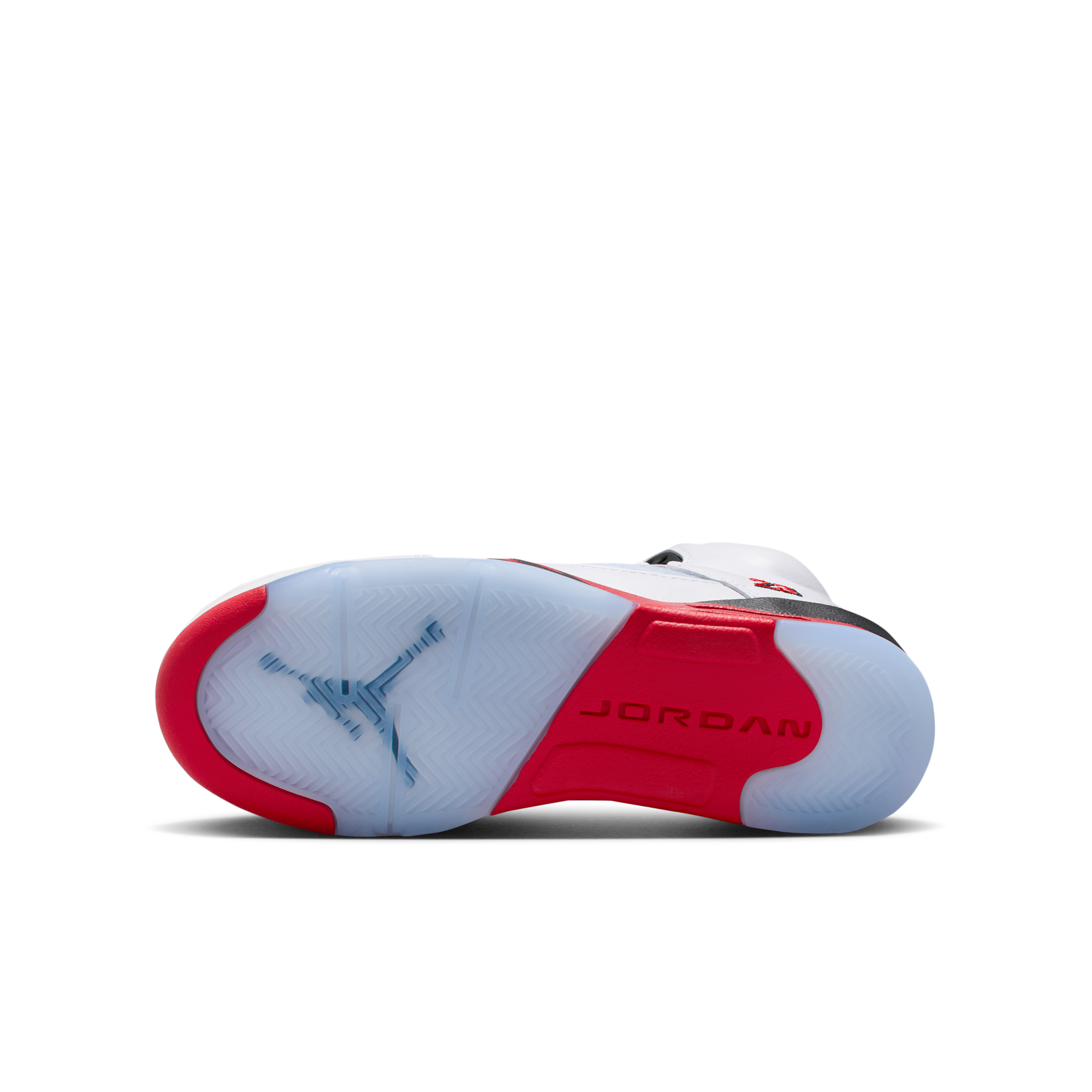 Thumbnail - Air Jordan 5 Retro „Fire Red Black Tongue“ Schuh (ältere Kinder) - Weiß