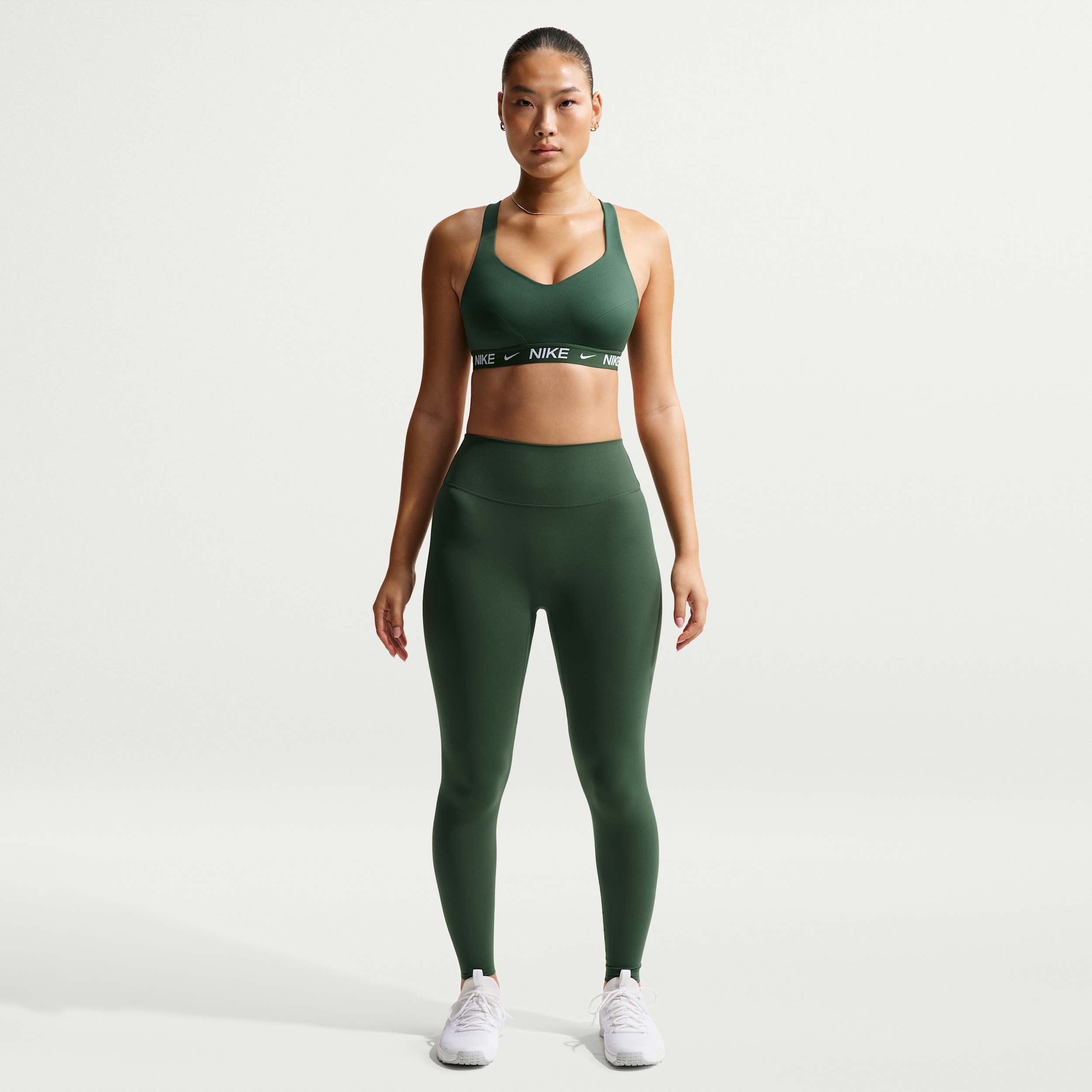 Leggings a tutta lunghezza a vita alta senza cucitura anteriore Nike Zenvy – Donna - Verde