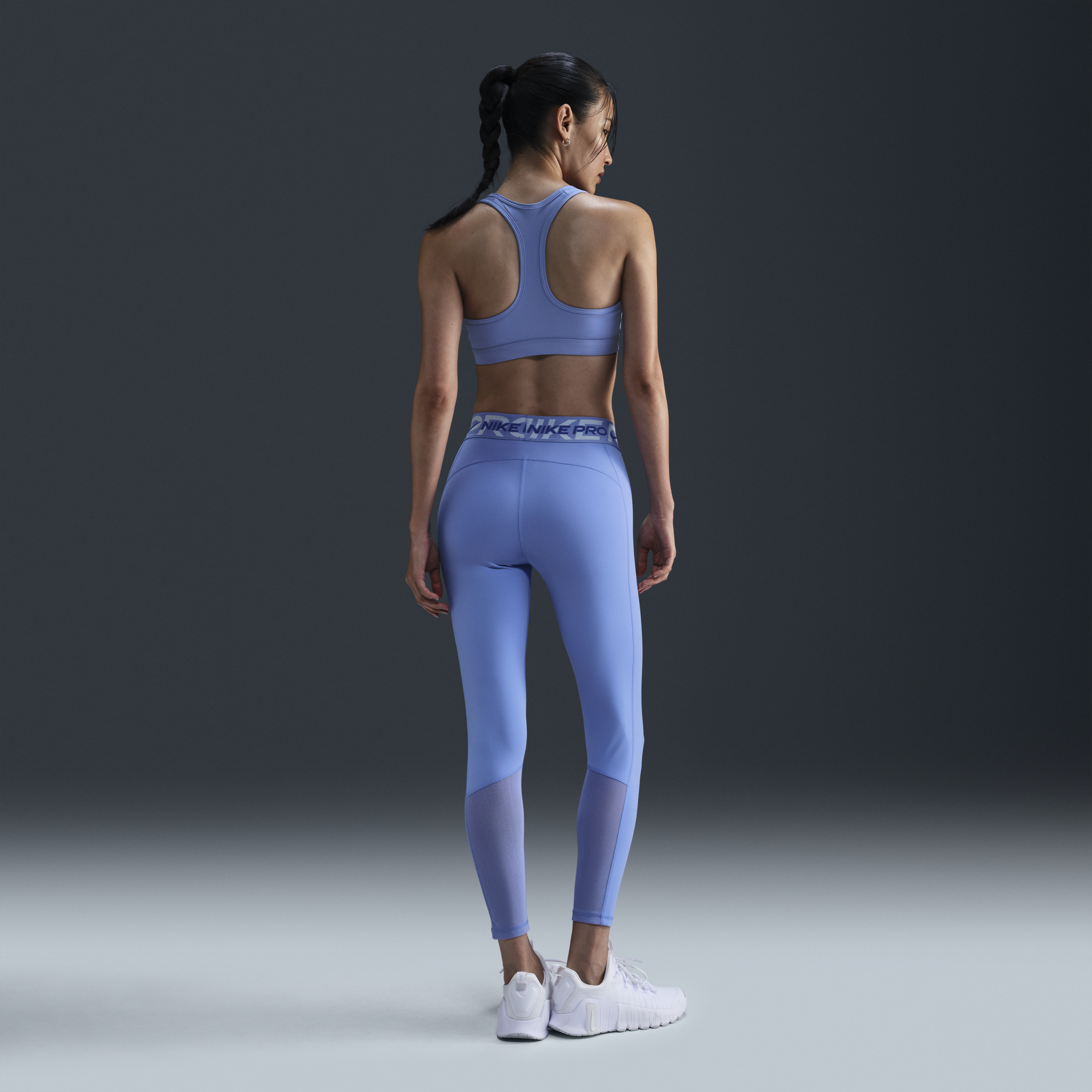 Legging 7/8 taille mi-haute à motif Nike Pro pour femme - Bleu