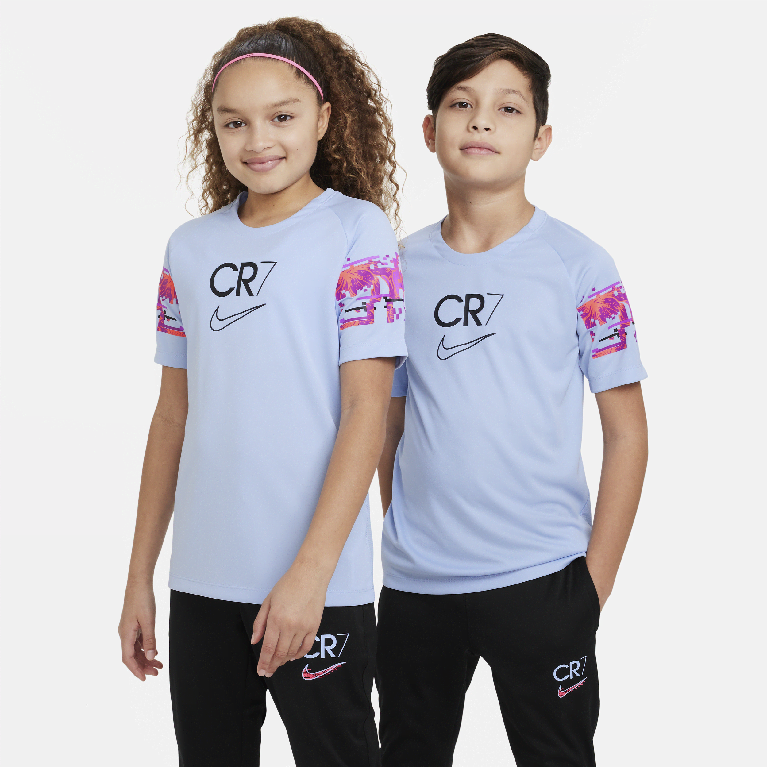 CR7 Older Kids' Short-Sleeve Football Top - Blue