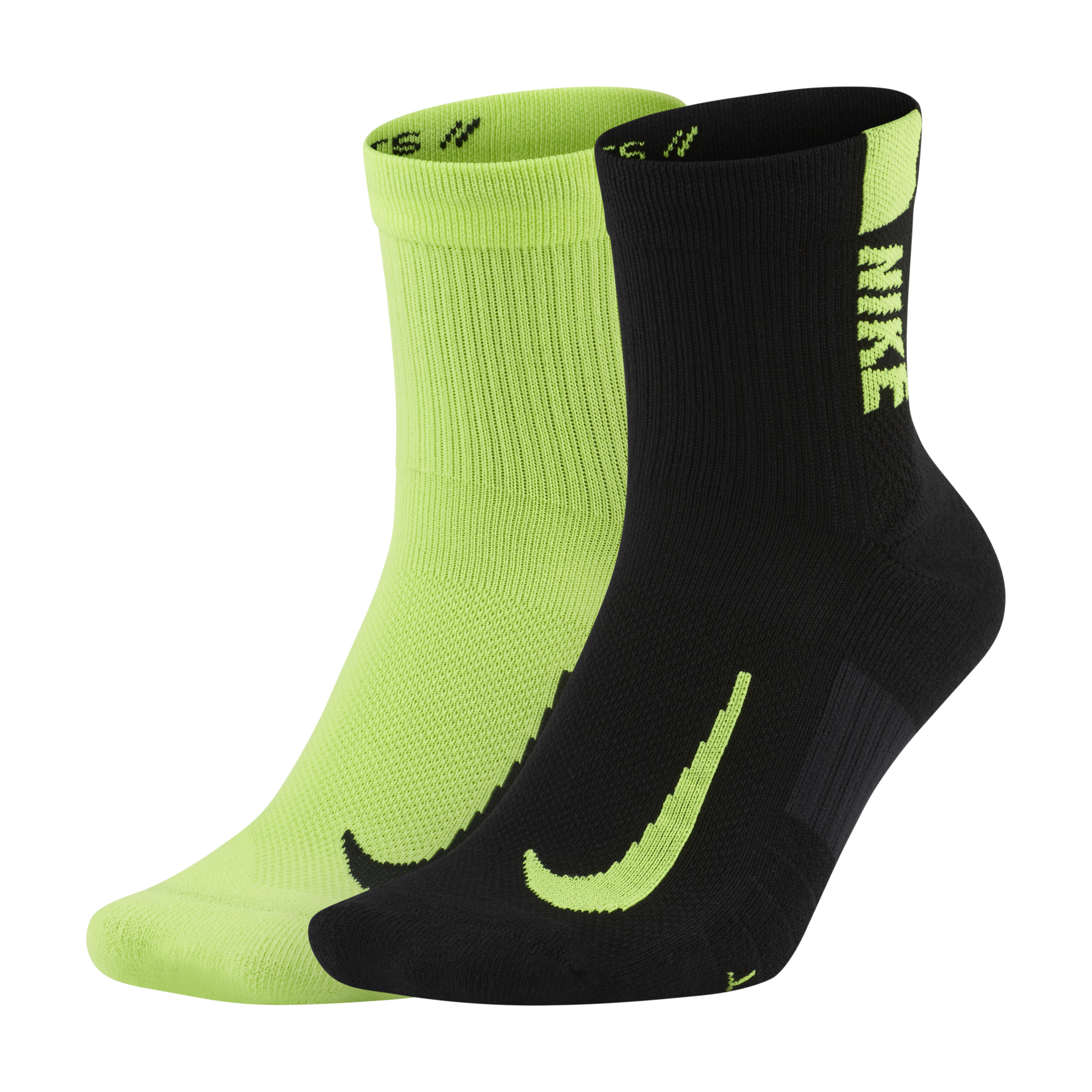 Chaussettes de chevilles de running mixtes Nike Multiplier (2 paires) - Multicolore
