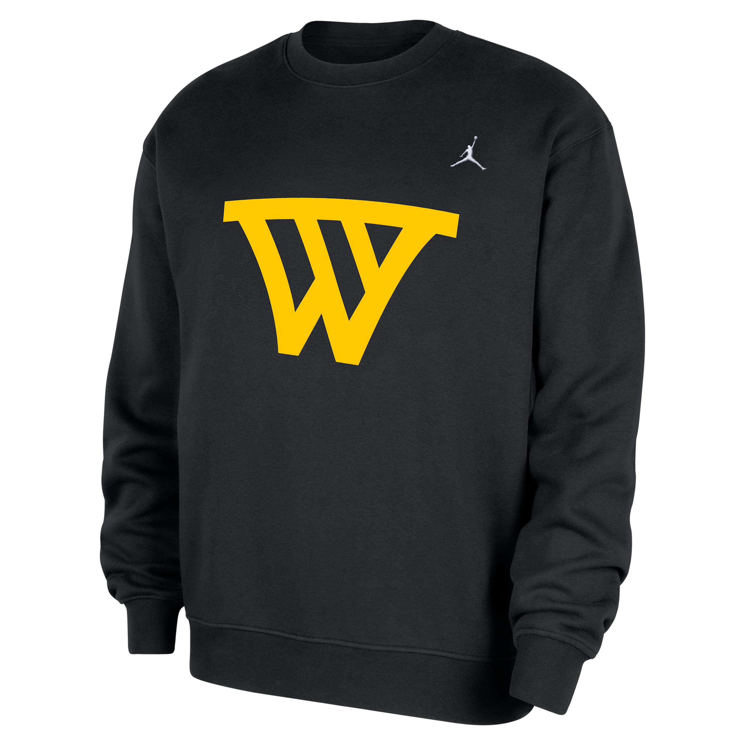 Nike Golden State Warriors Statement Essentials Mens Jordan NBA Fleece Crew-Neck Sweatshirt - Black - Cotton/Polyester