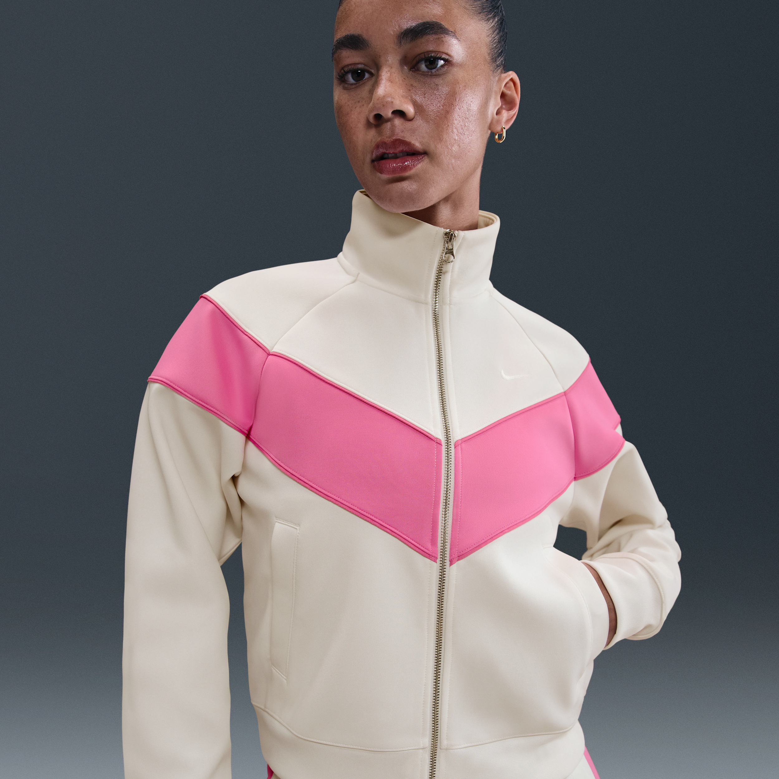 Thumbnail - Nike Windrunner Strickjacke (Damen) - Weiß