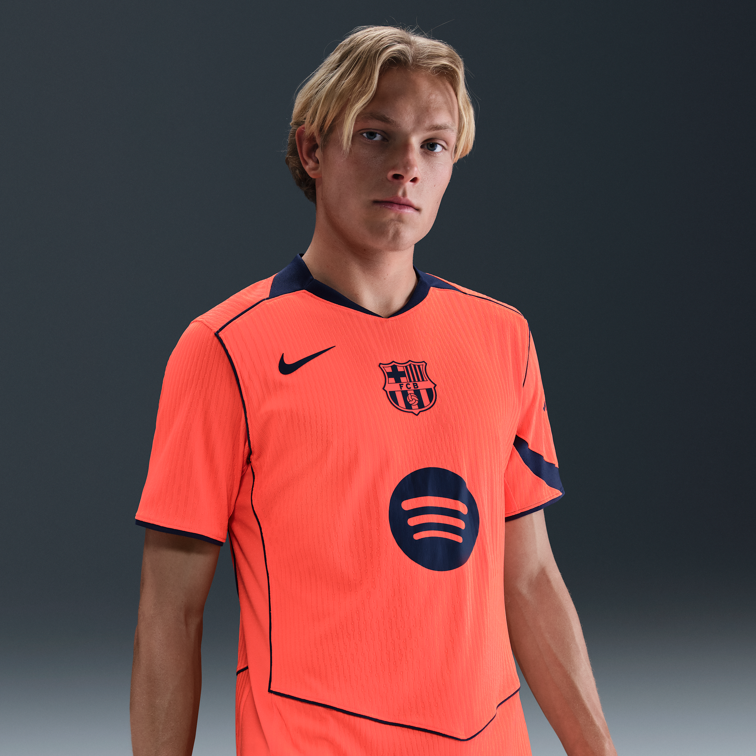 FC Barcelona 2025/26 Match Third Nike Dri-FIT ADV Total 90 Authentic-fodboldtrøje til mænd - Orange