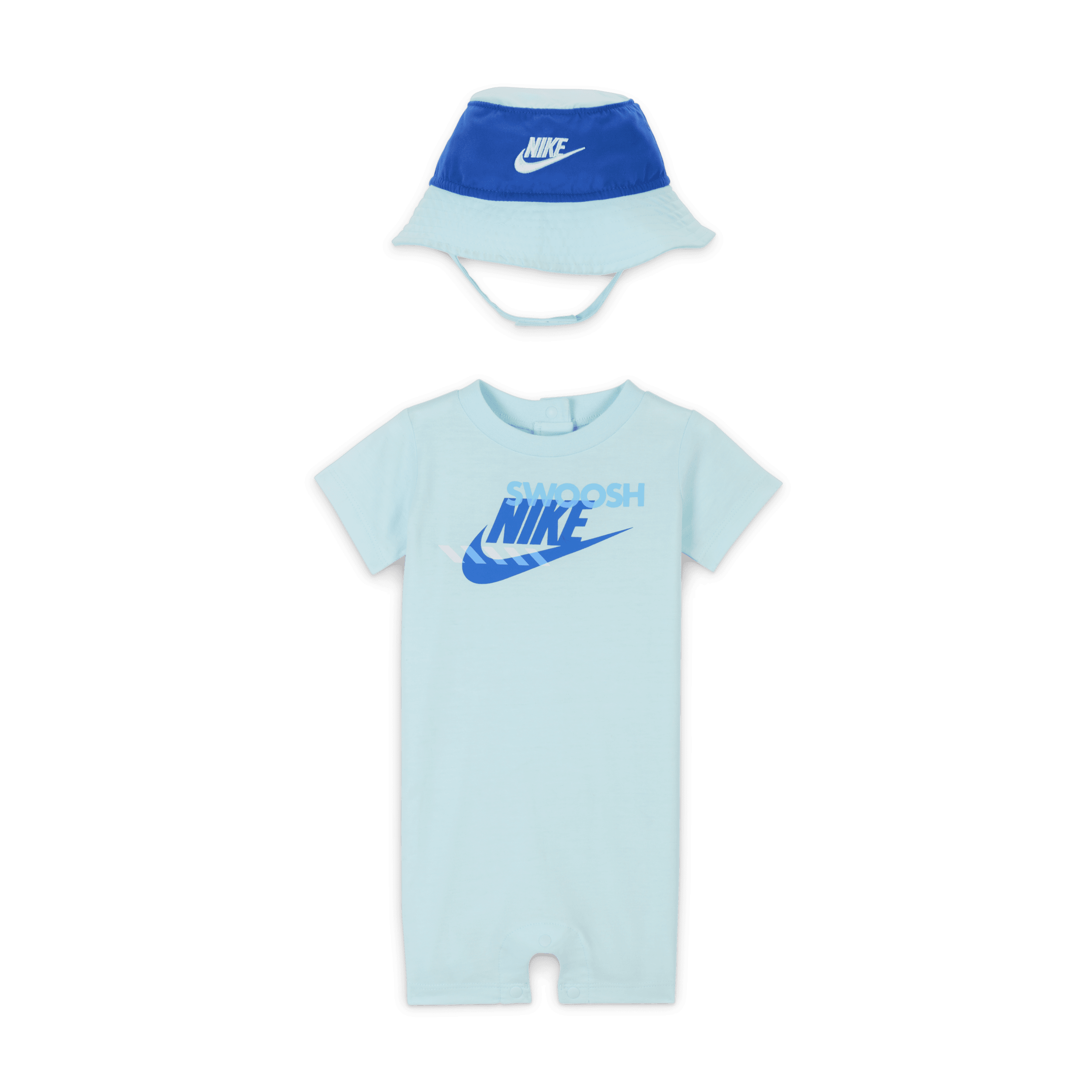 Nike Sportswear PE set met rompertje en vissershoedje voor baby s (0-9 maanden) Blauw