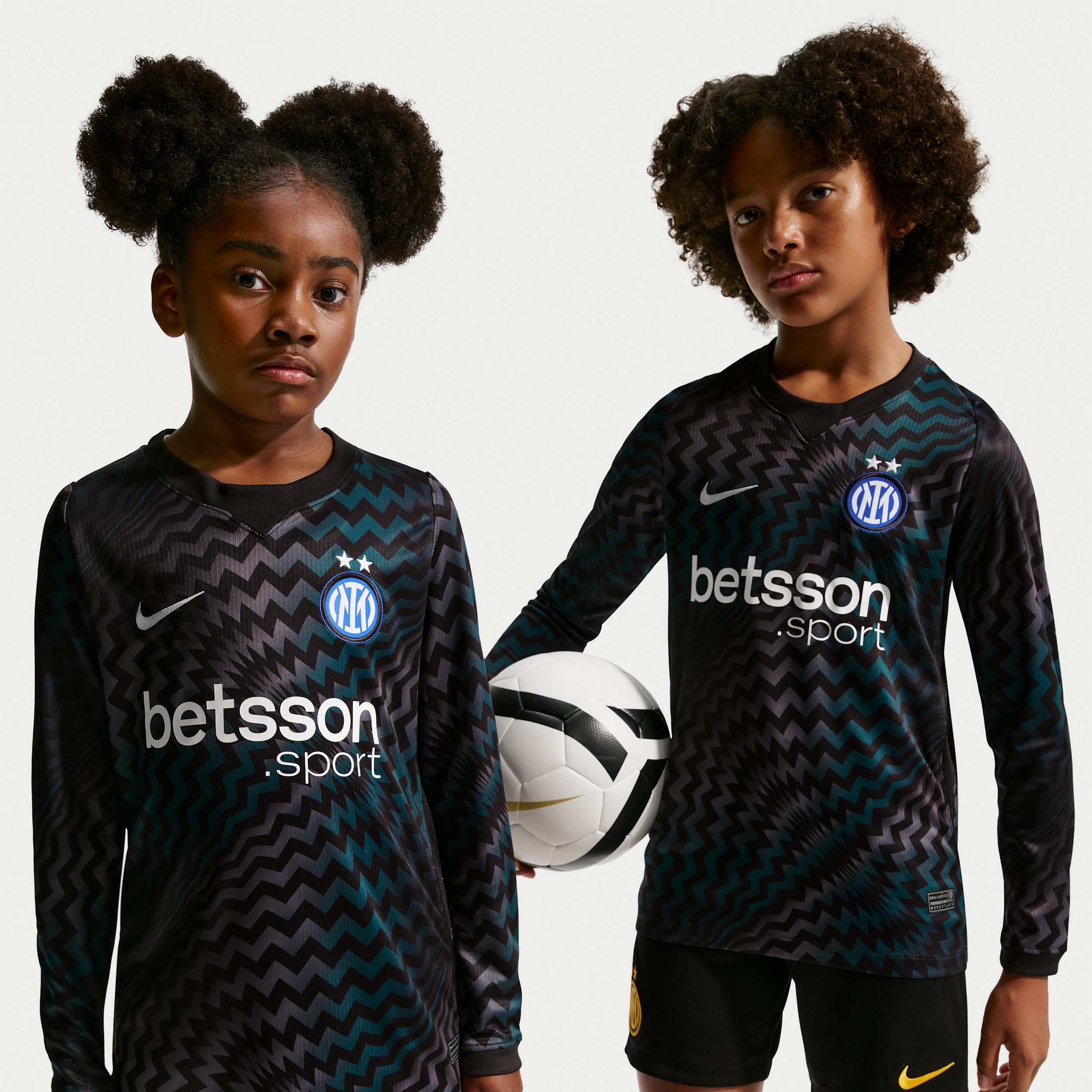 Inter Milan 2026/27 Stadium Goalkeeper Nike Dri-FIT Replica-fodboldtrøje til større børn - sort