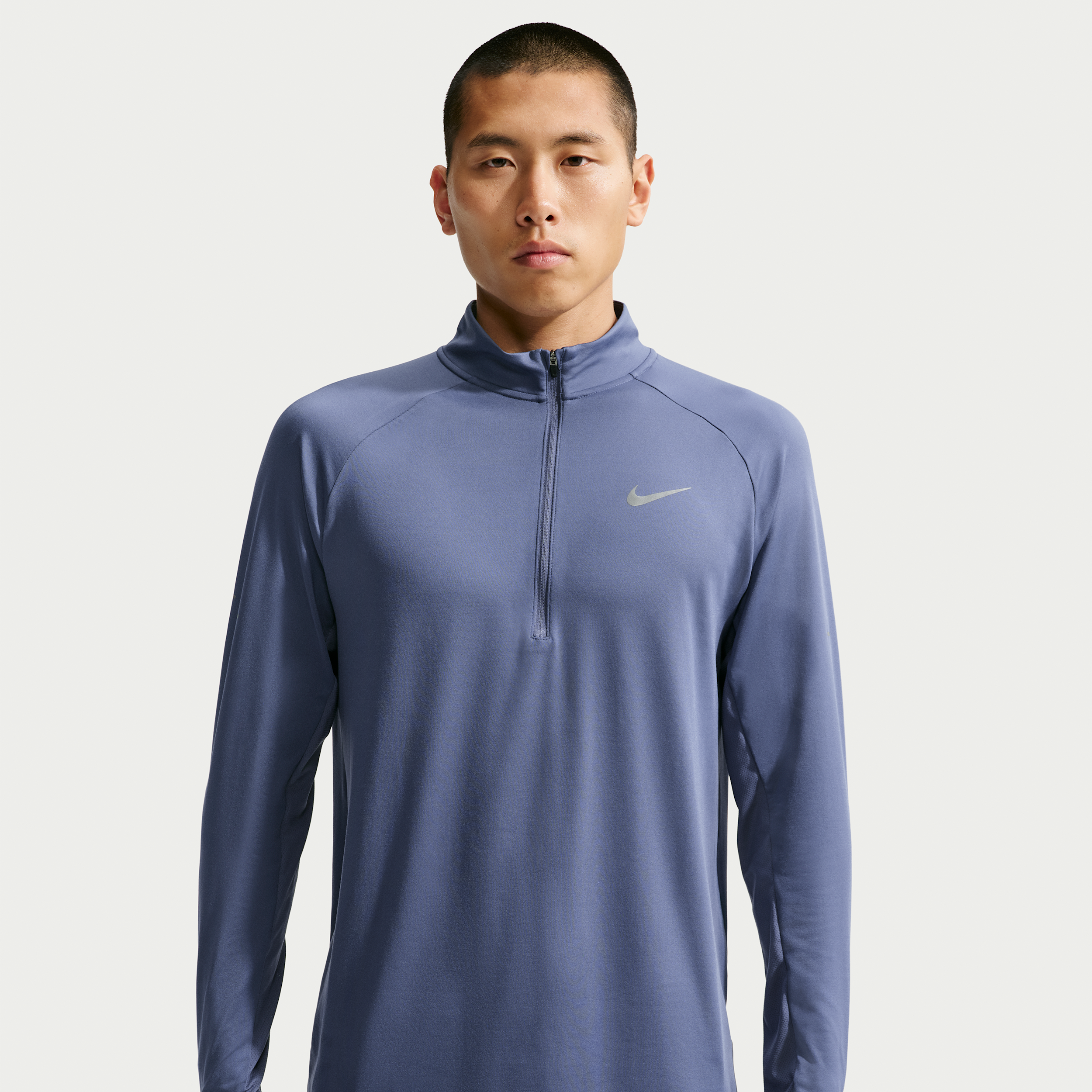 Nike Stride Dri-FIT-løbetop med 1/2 lynlås til mænd - blå