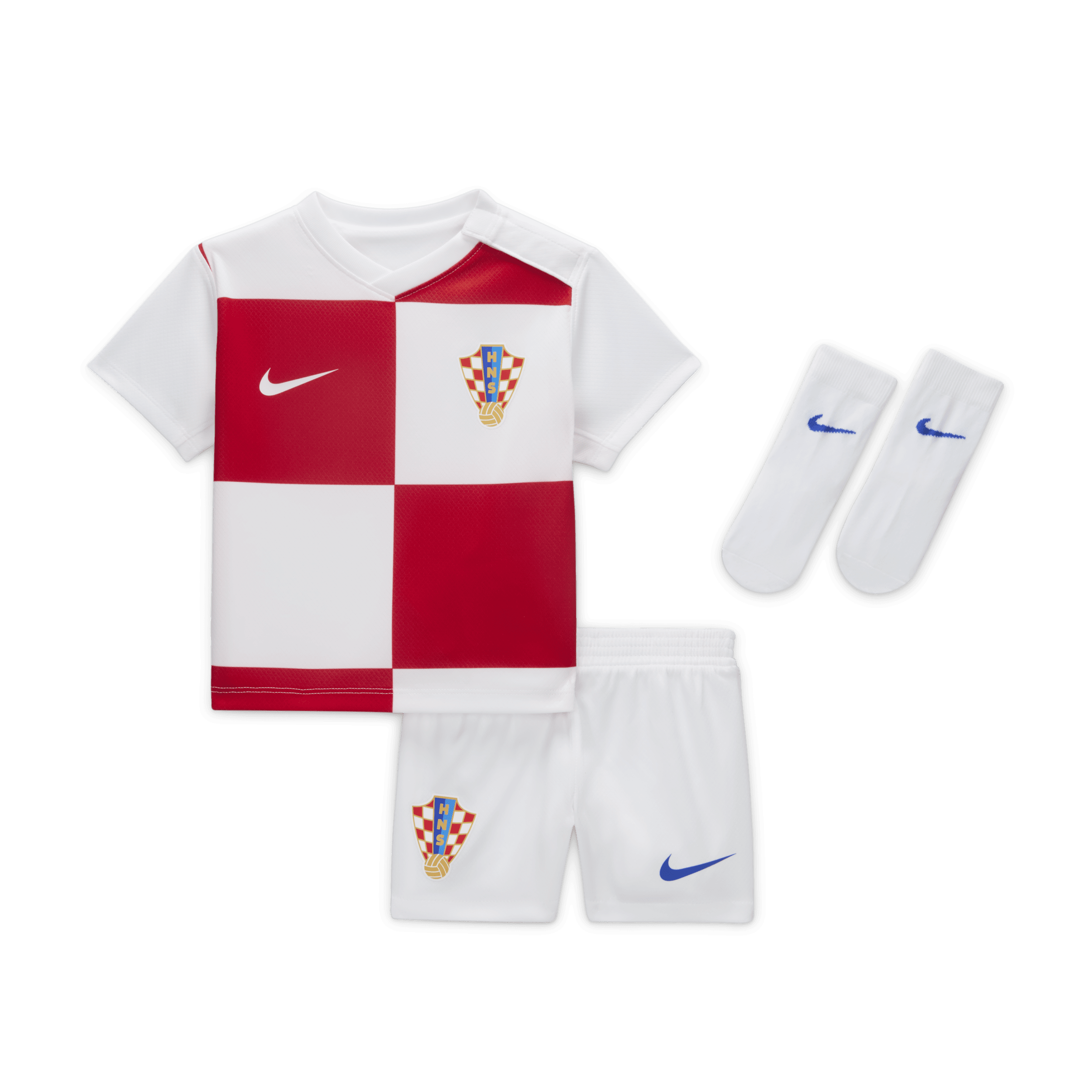 Nike Kroatië 2024 25 Stadium Thuis replica voetbaltenue voor baby's peuters Wit