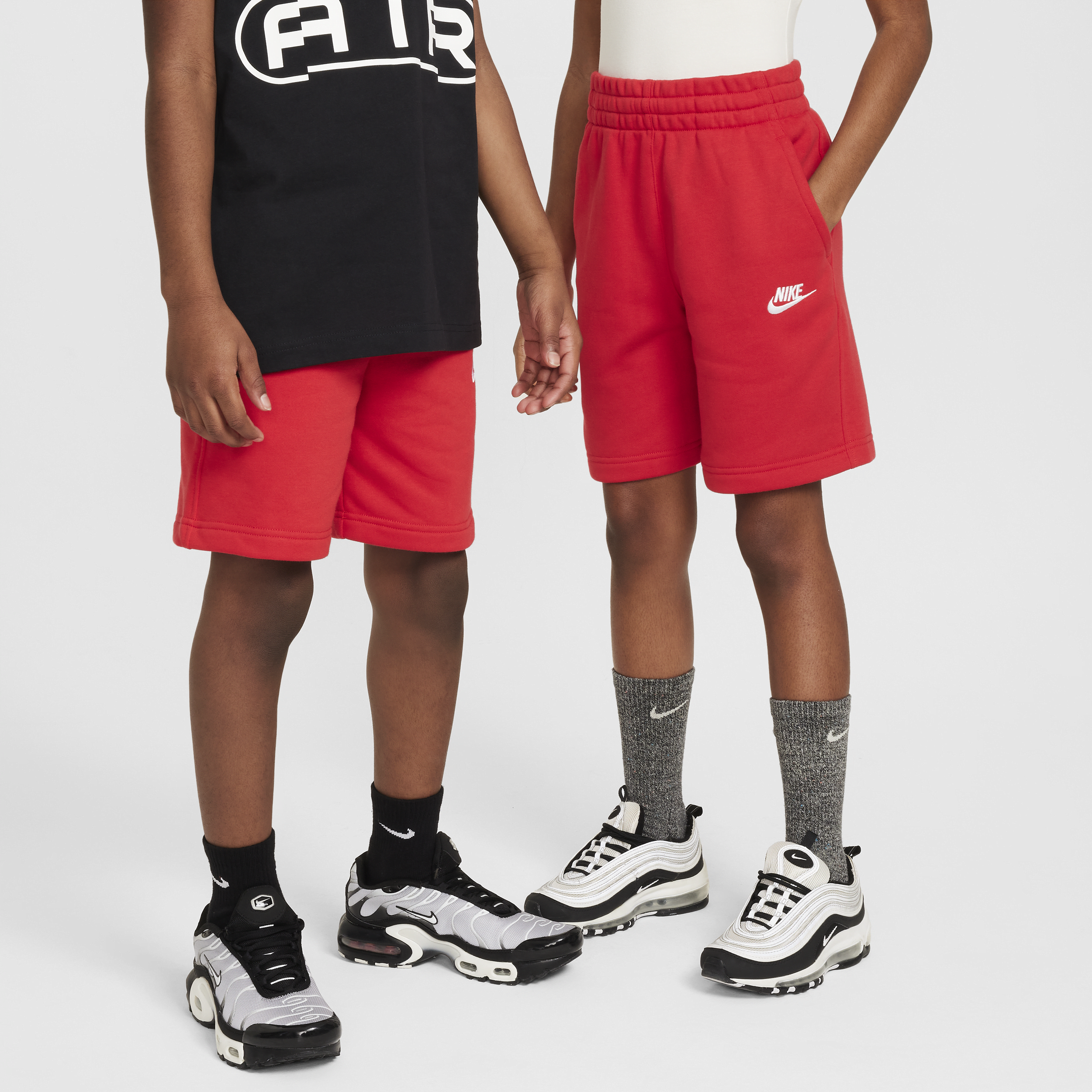 Nike Sportswear Club Fleece shorts van sweatstof voor kids Rood